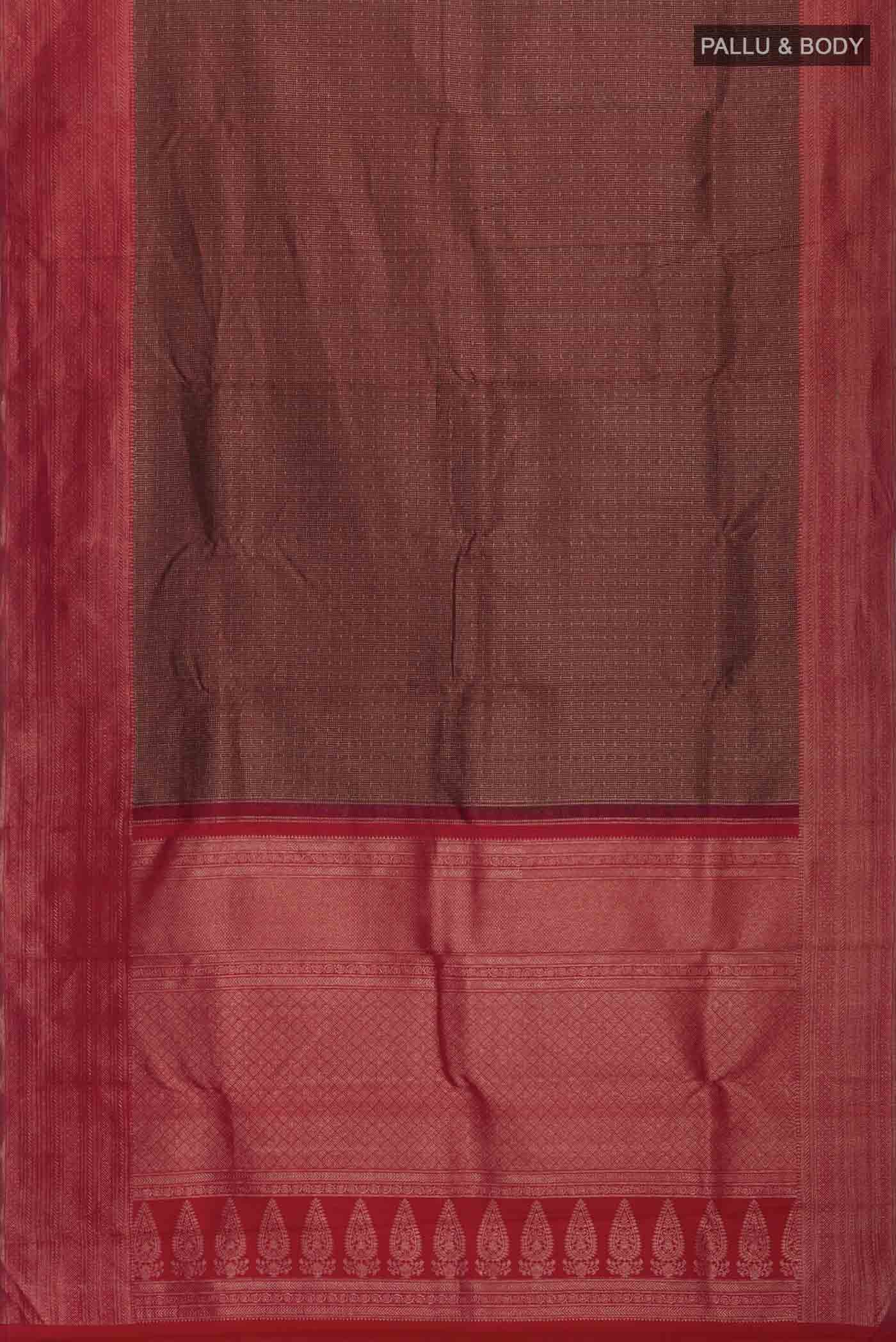 Maroon Kanchipuram Silk Saree - Image 6