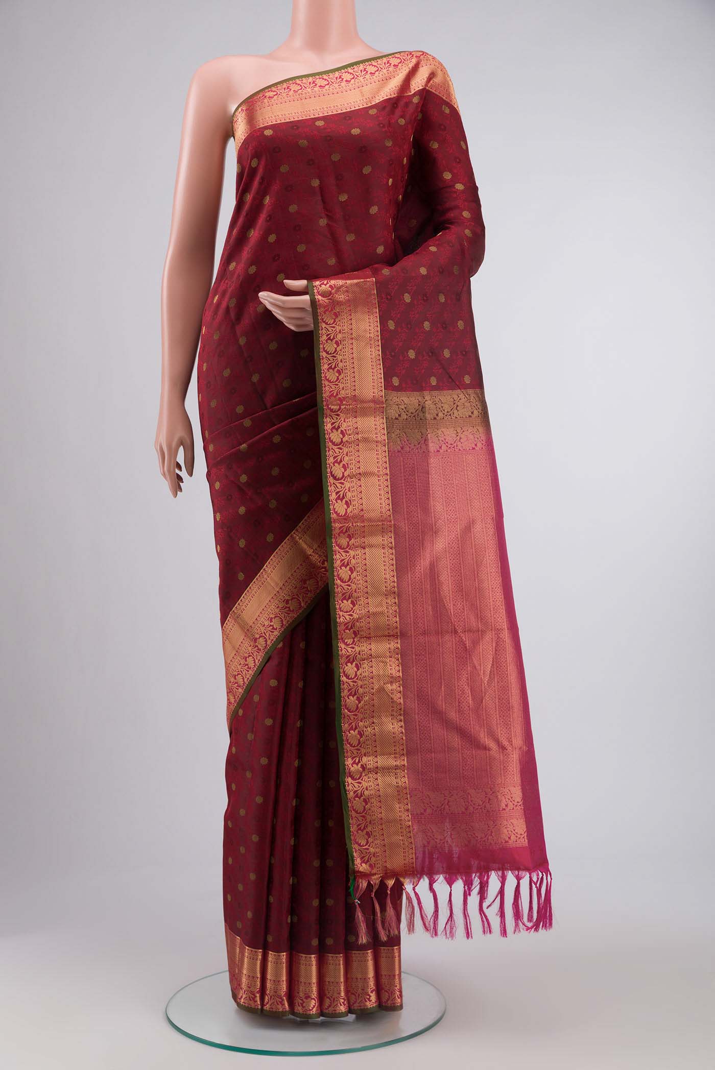 Maroon Kanchipuram Silk Saree