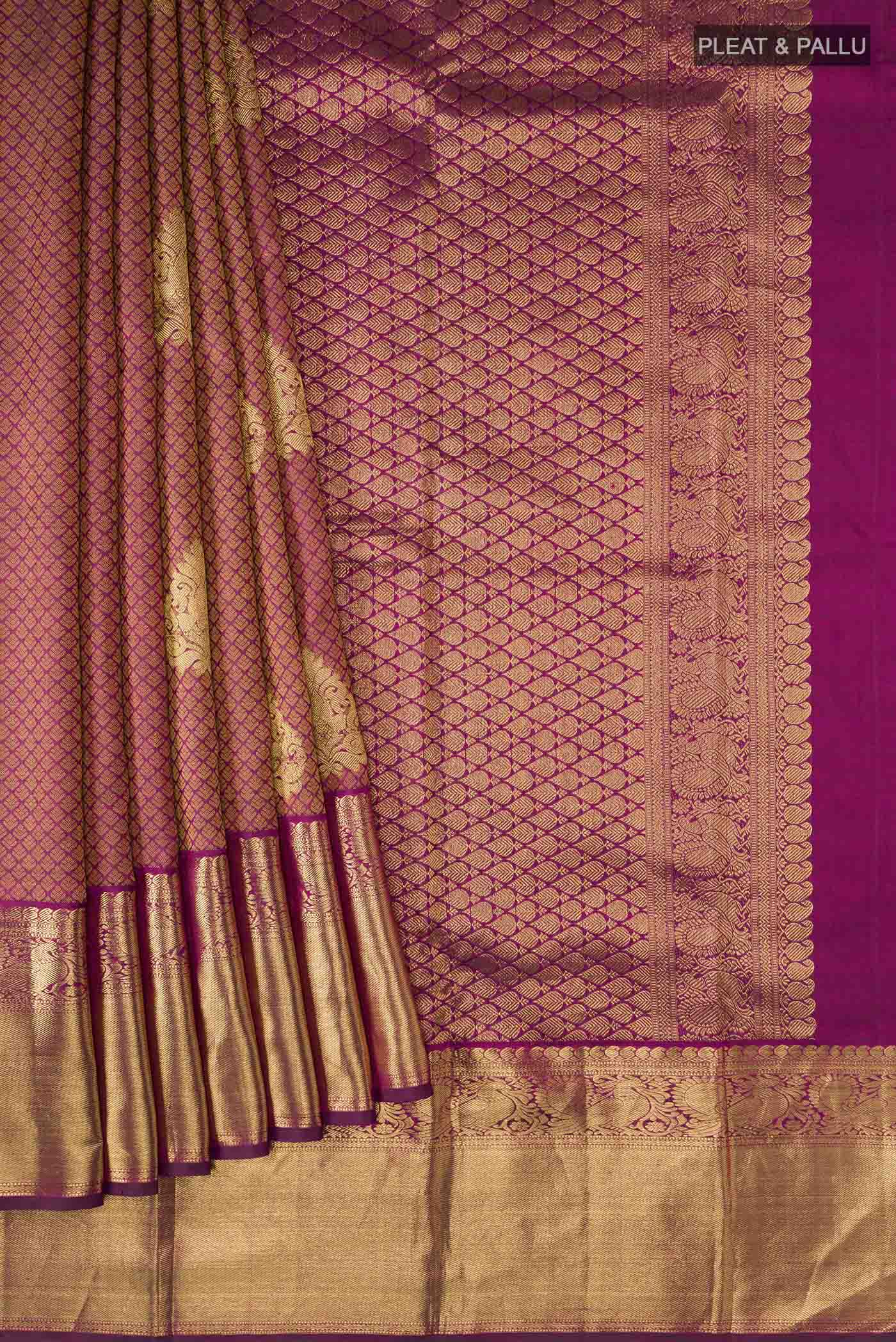 Maroon Kanjivaram Silk Saree - Image 4