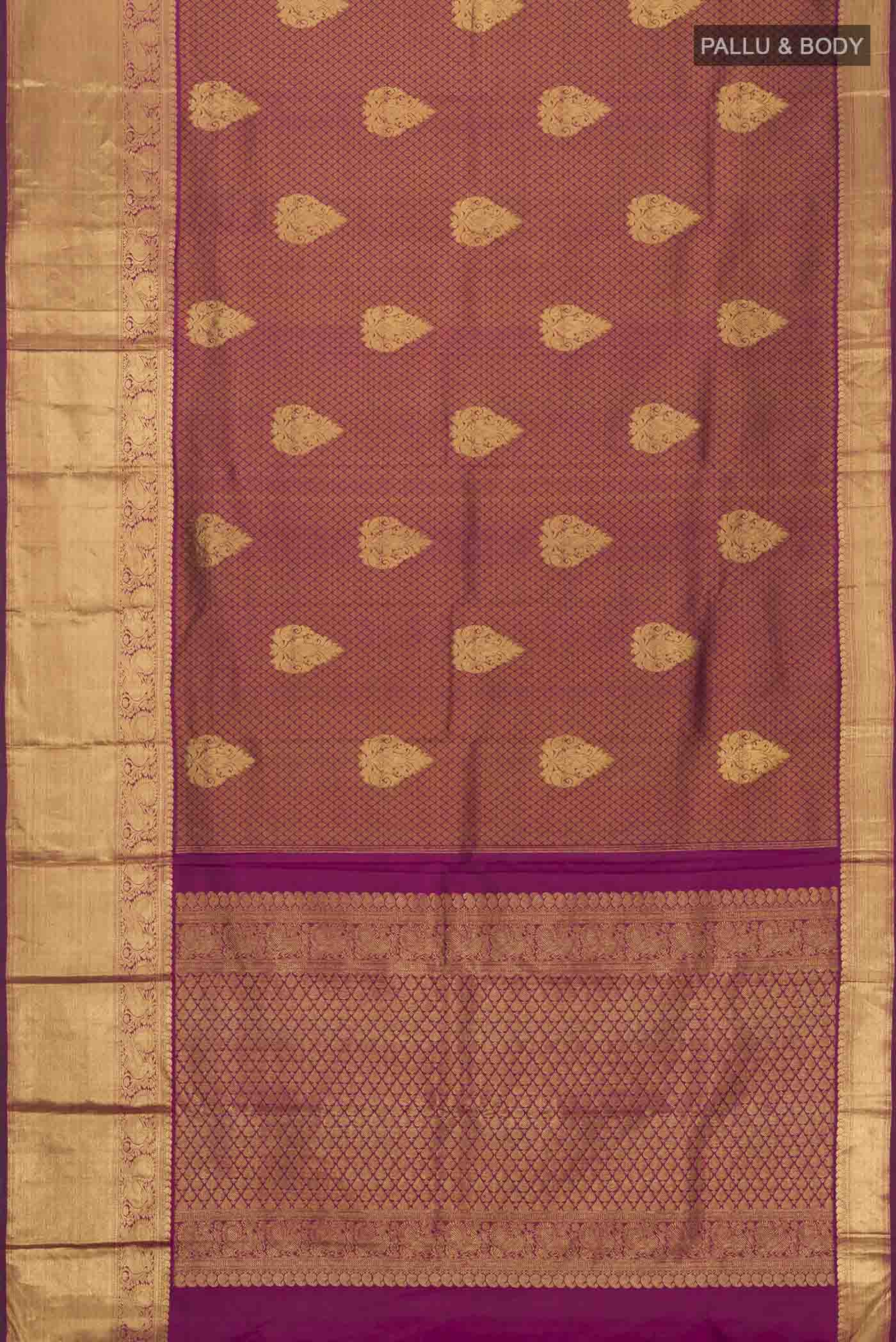 Maroon Kanjivaram Silk Saree - Image 6