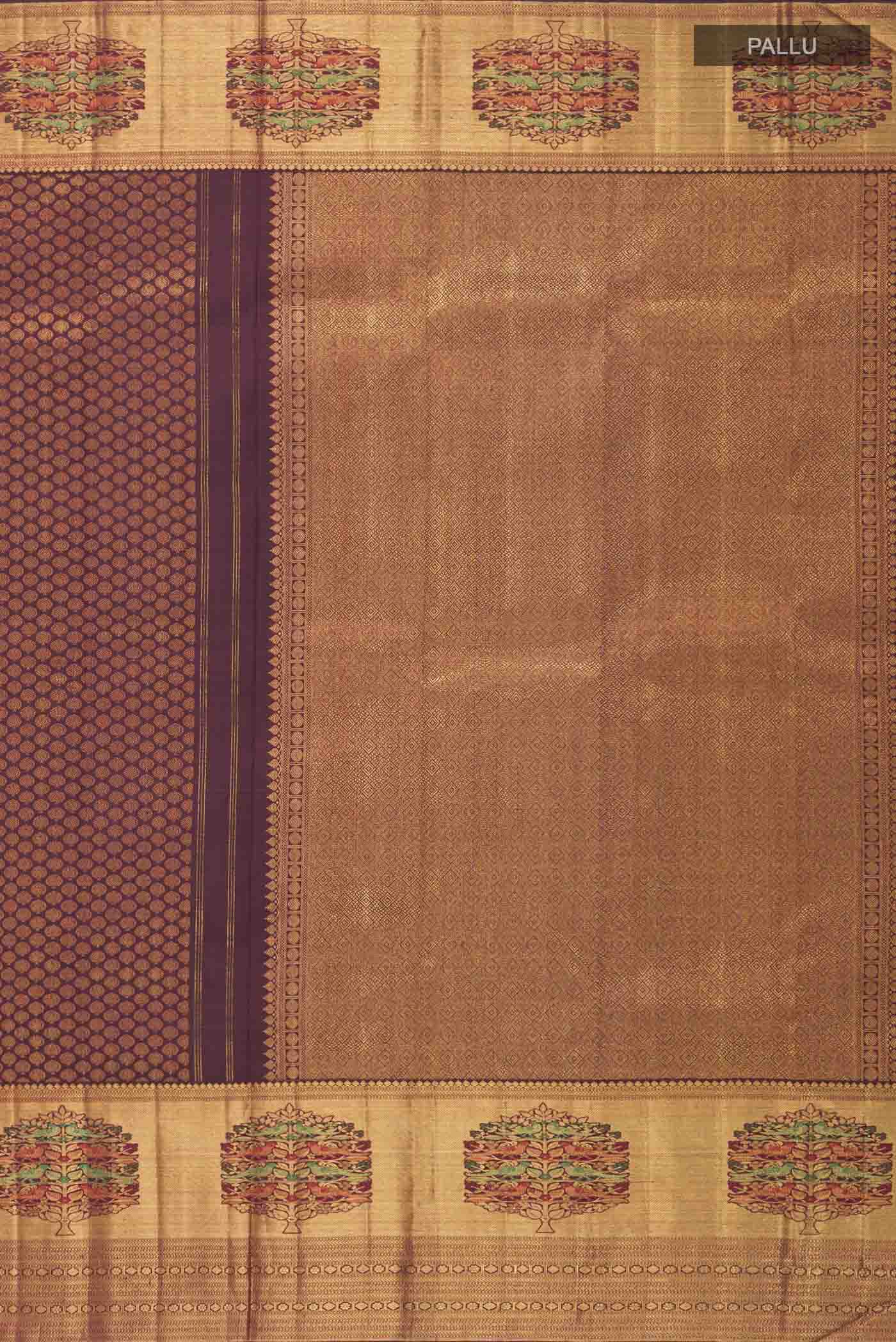 Maroon Kanchipuram Silk Saree - Image 7