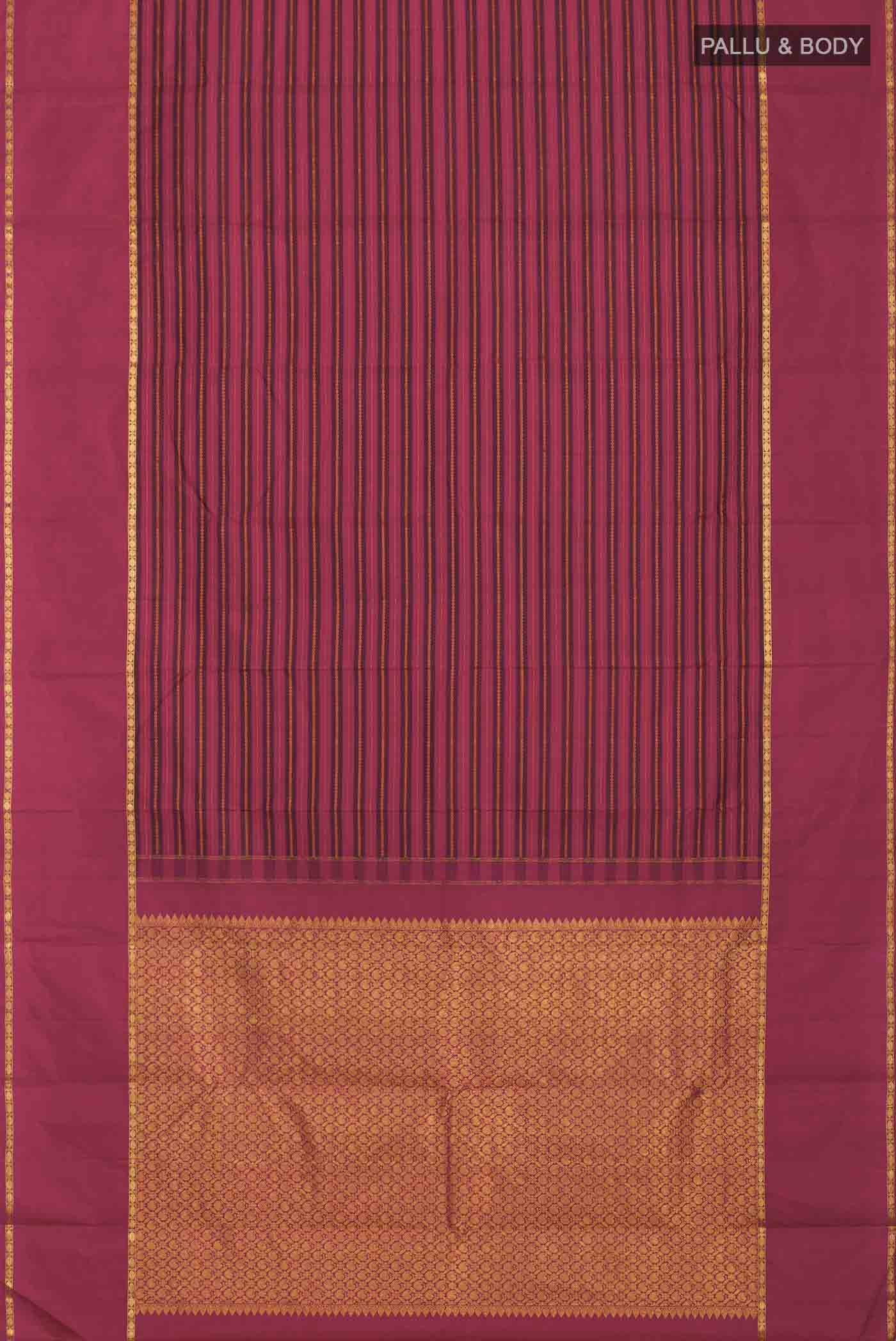 Maroon Kanchipuram Silk Saree - Image 6