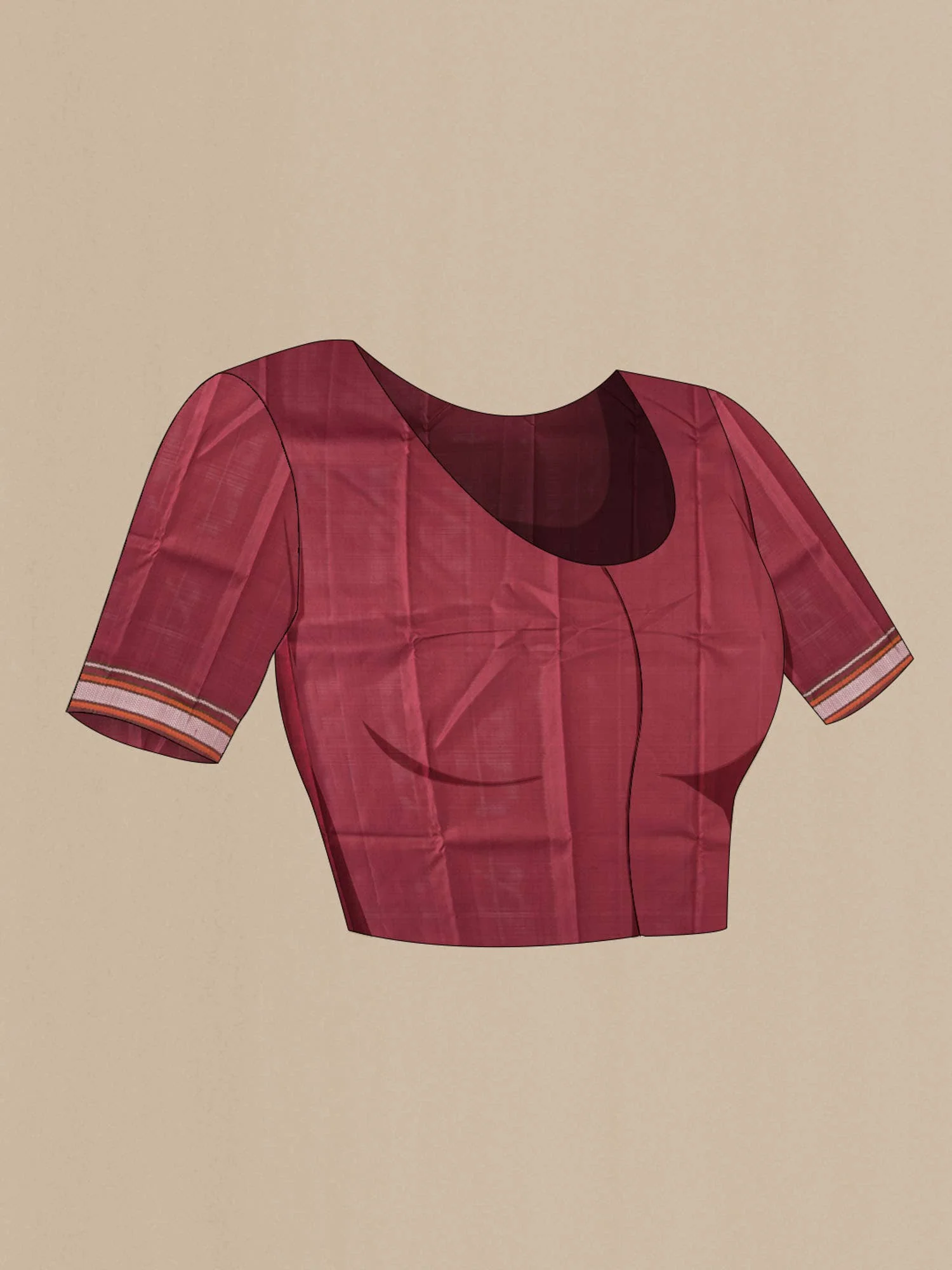 Maroon Kanchipuram Silk Saree - Image 6