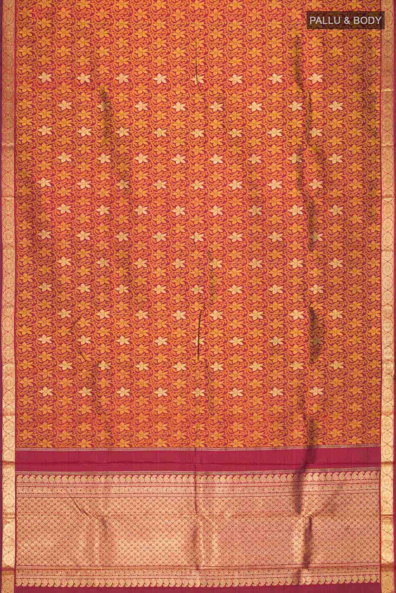 Maroon Kanjivaram Silk Saree - Image 4