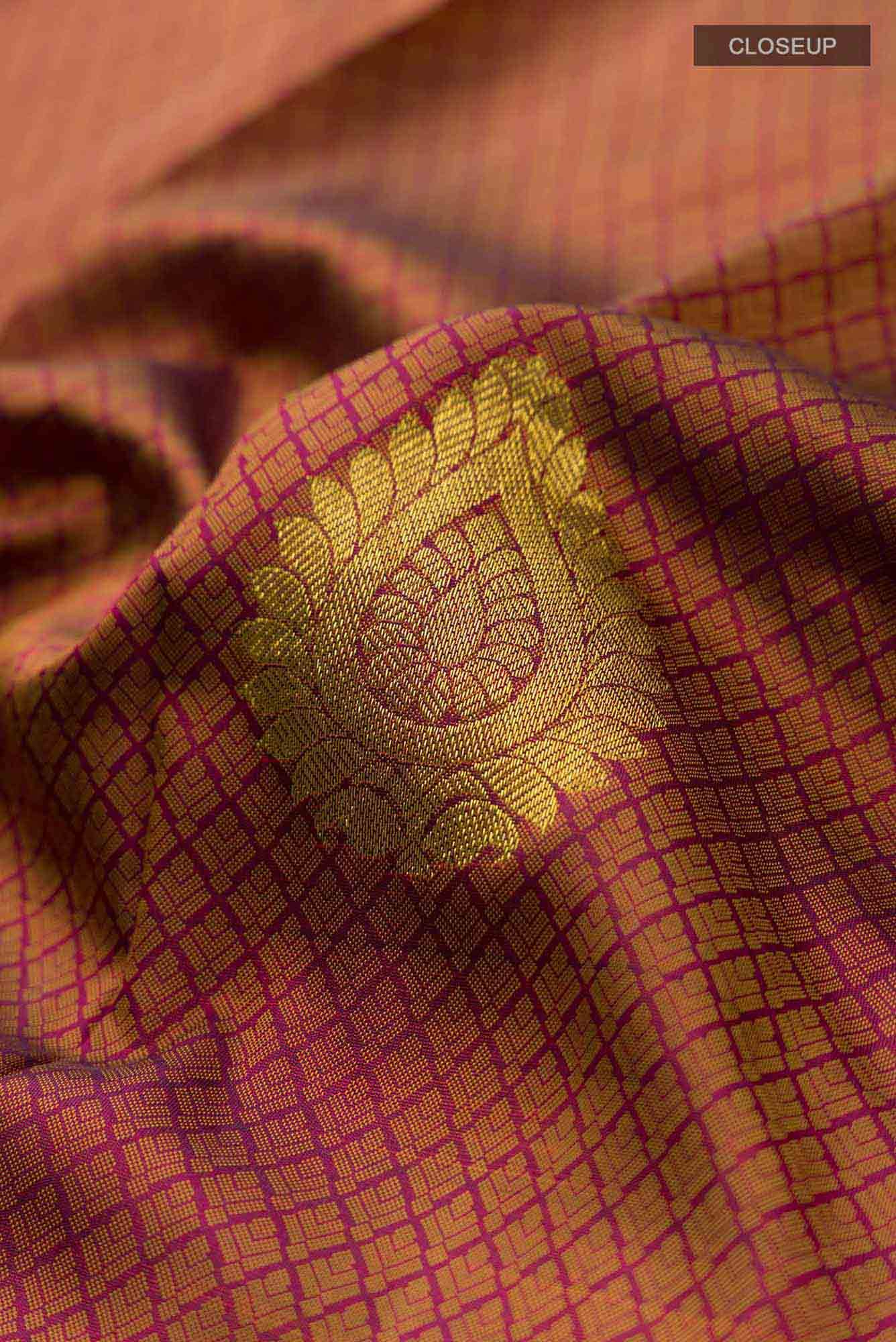 Maroon Kanjivaram Silk Saree - Image 3