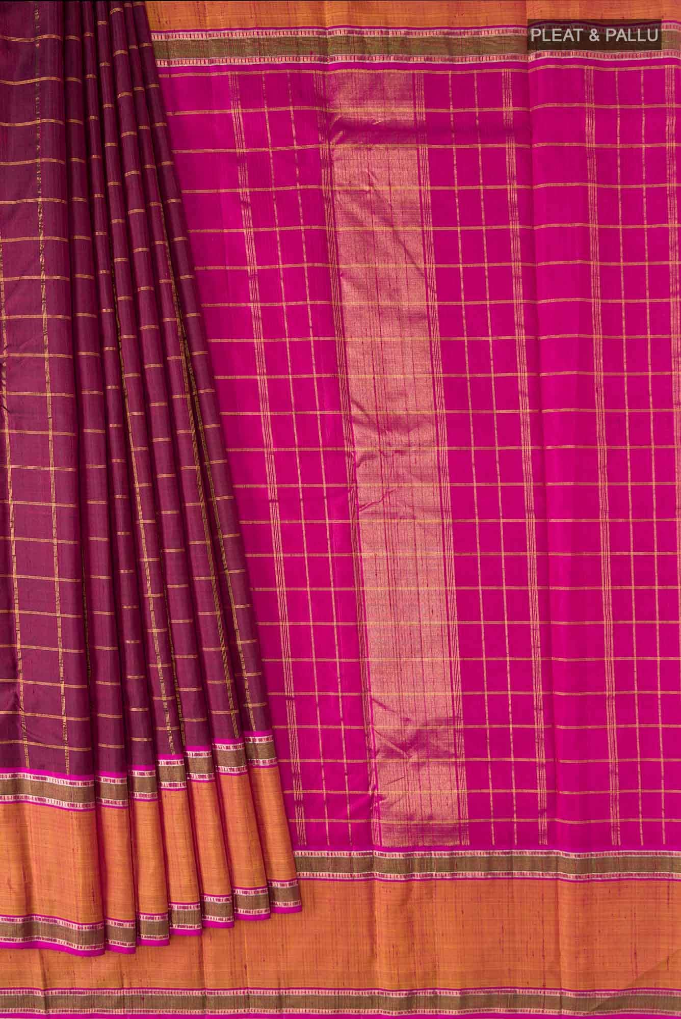 Maroon Kanchipuram Silk Saree - Image 2