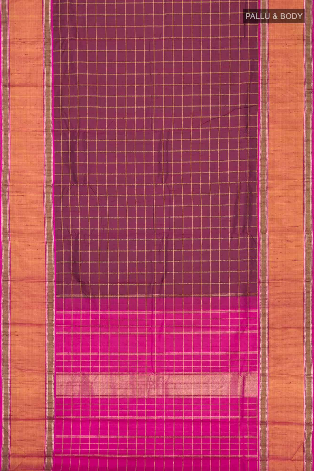 Maroon Kanchipuram Silk Saree - Image 4