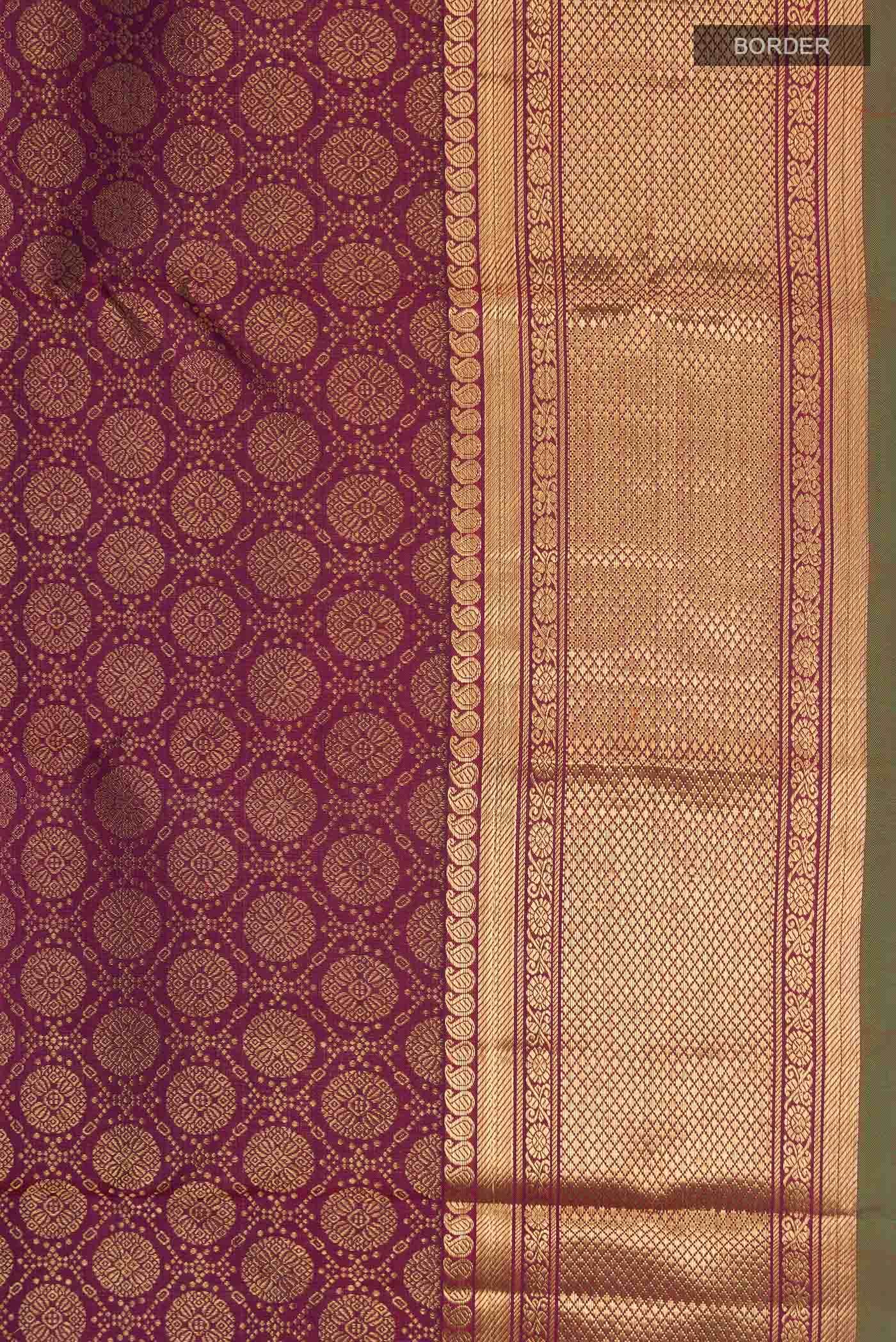 Pure Silk Pure Zari Maroon Kanjivaram Saree - Image 6