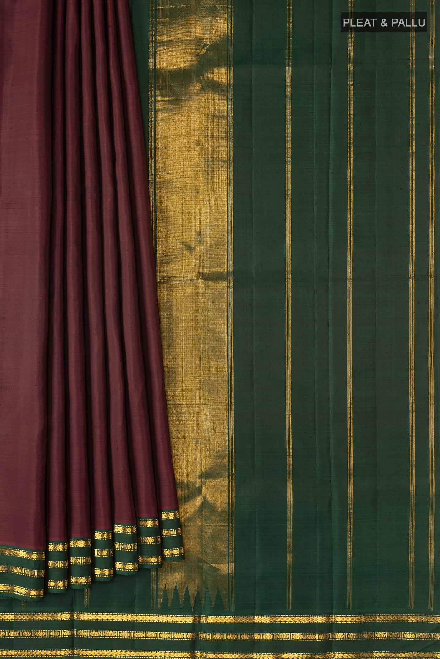 Maroon Kanchipuram Silk Saree - Image 2