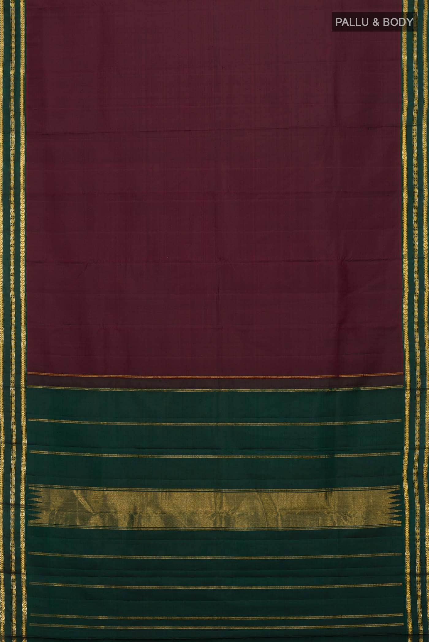 Maroon Kanchipuram Silk Saree - Image 4