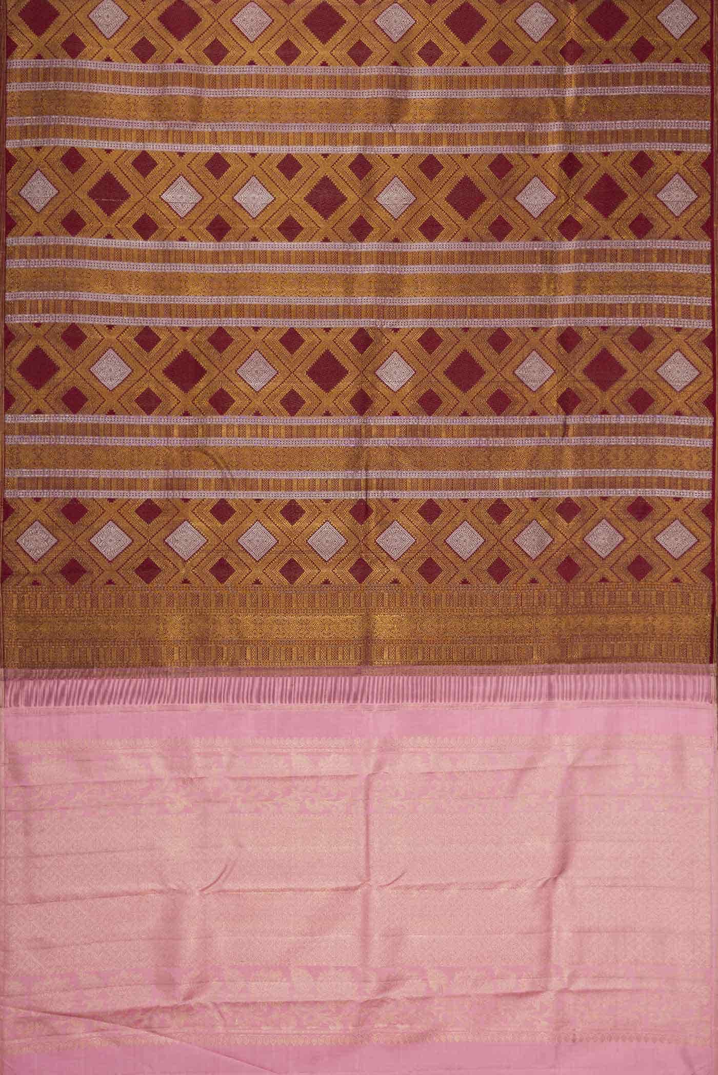 Maroon Kanjivaram Silk Saree - Image 10