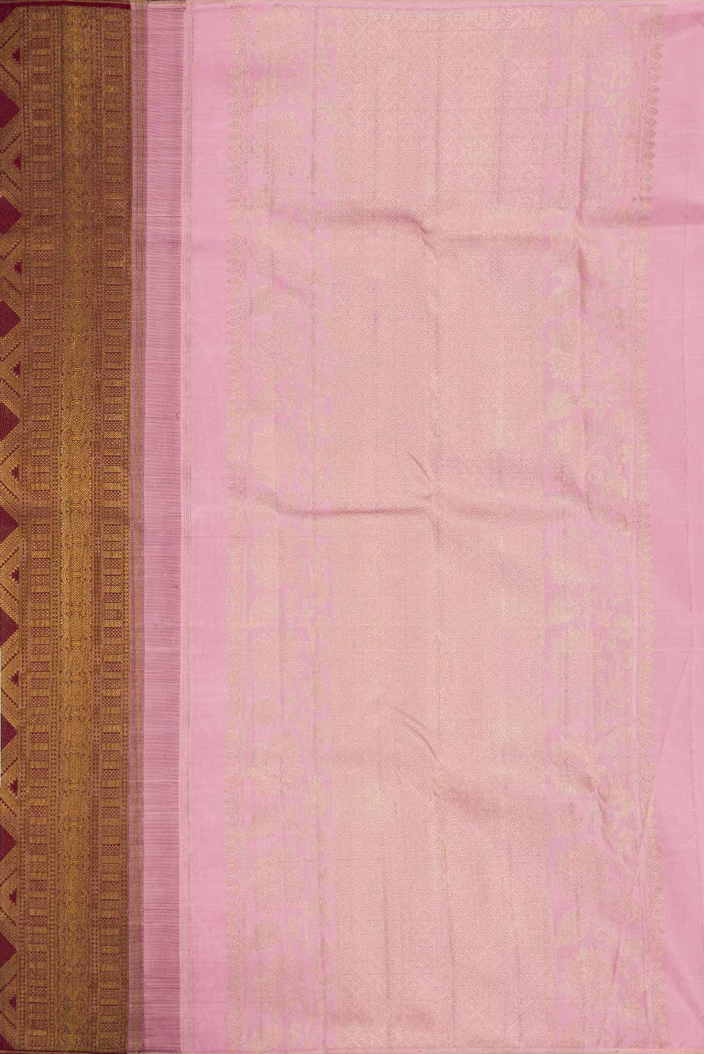 Maroon Kanjivaram Silk Saree - Image 5