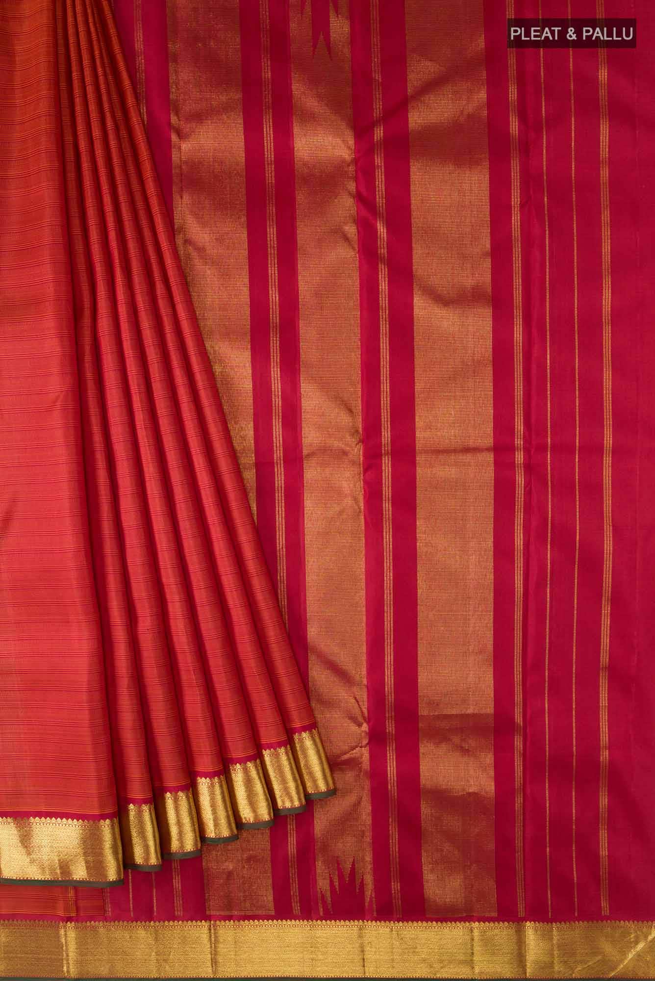 Maroon Kanchipuram Silk Saree - Image 2