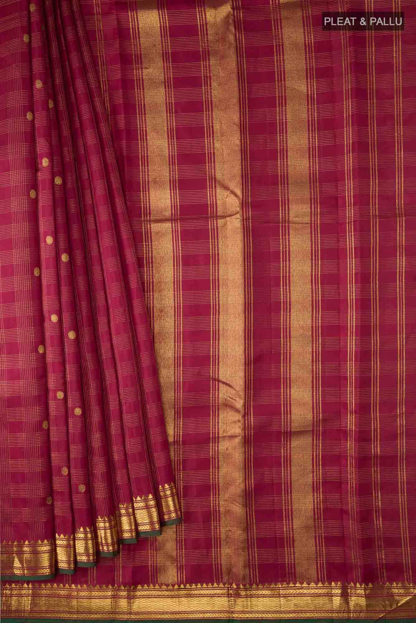 Maroon Kanchipuram Silk Saree - Image 2