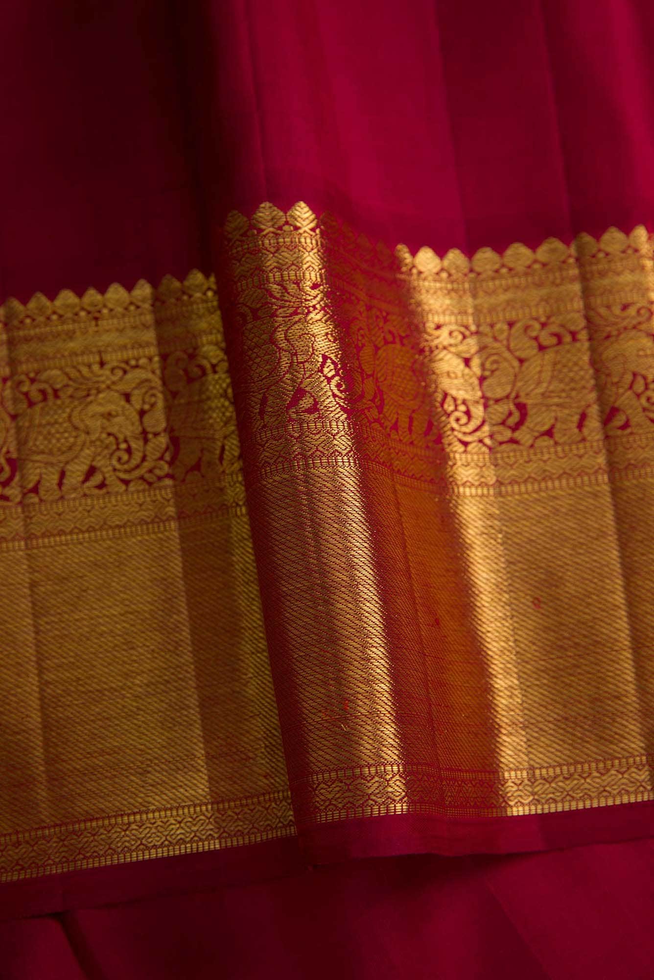 Maroon Dual Tone Kanchipuram Silk Saree - Image 6