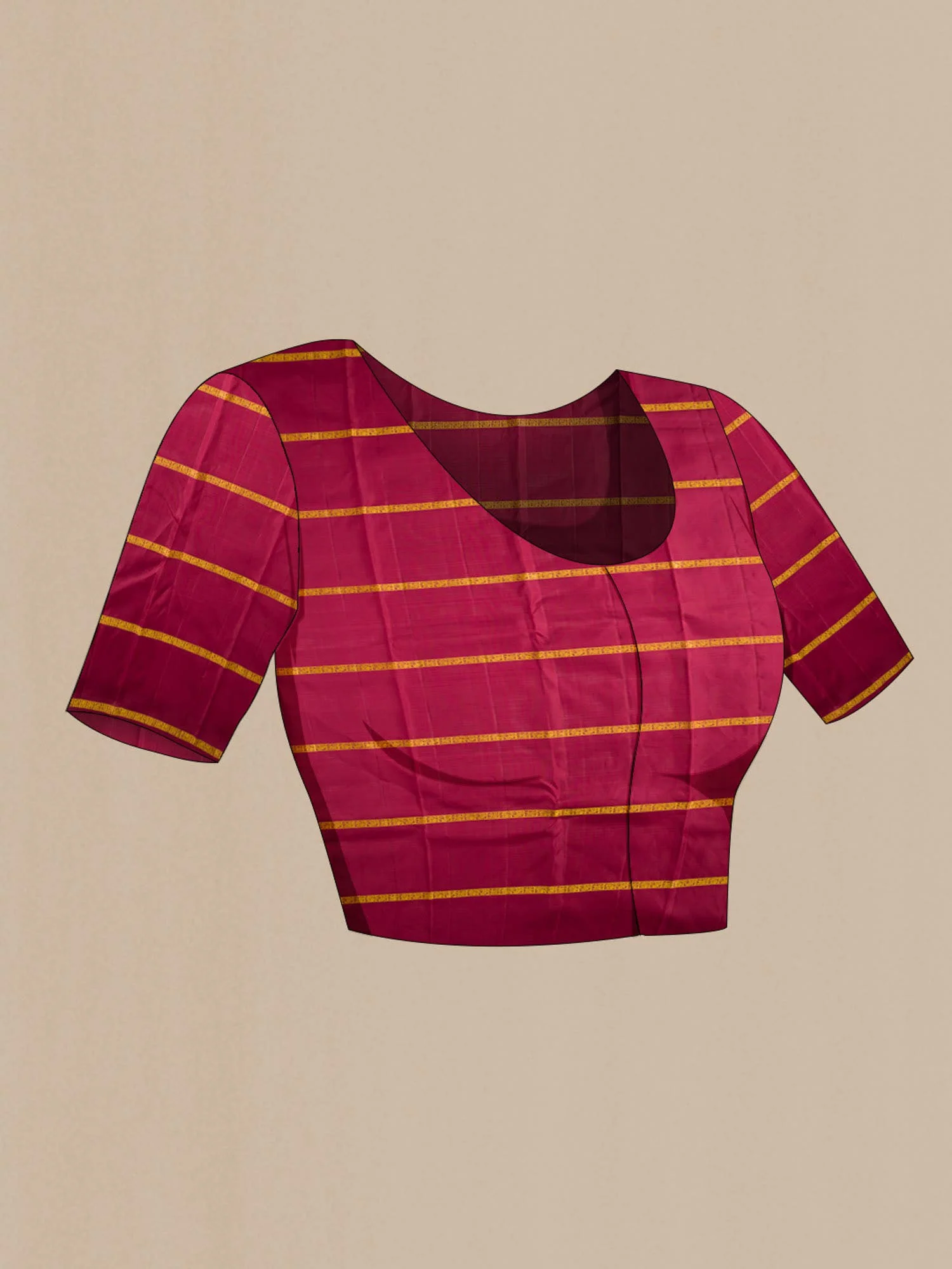 Maroon Kanchipuram Silk Saree - Image 6