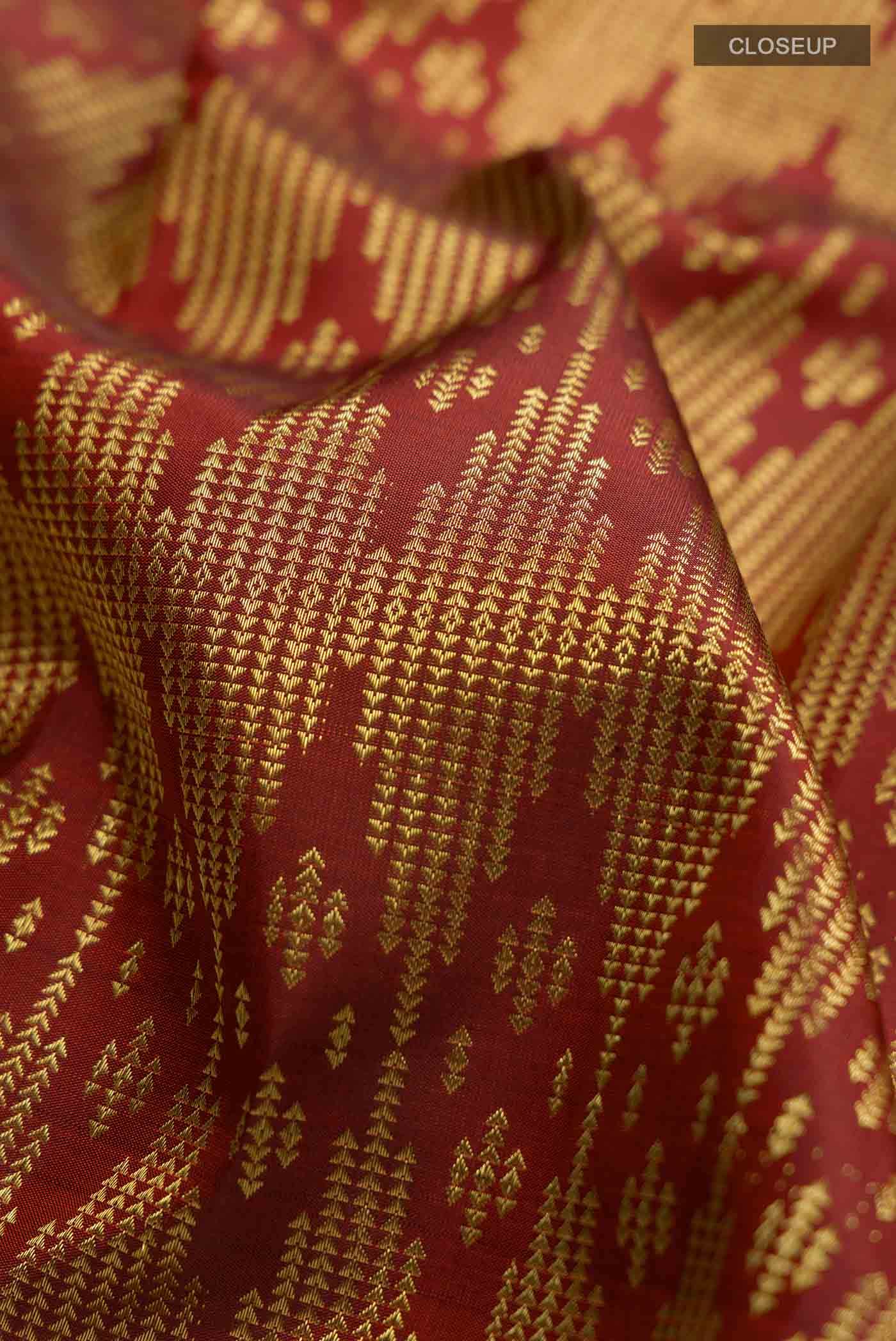 Maroon Kanchipuram Silk Saree - Image 3