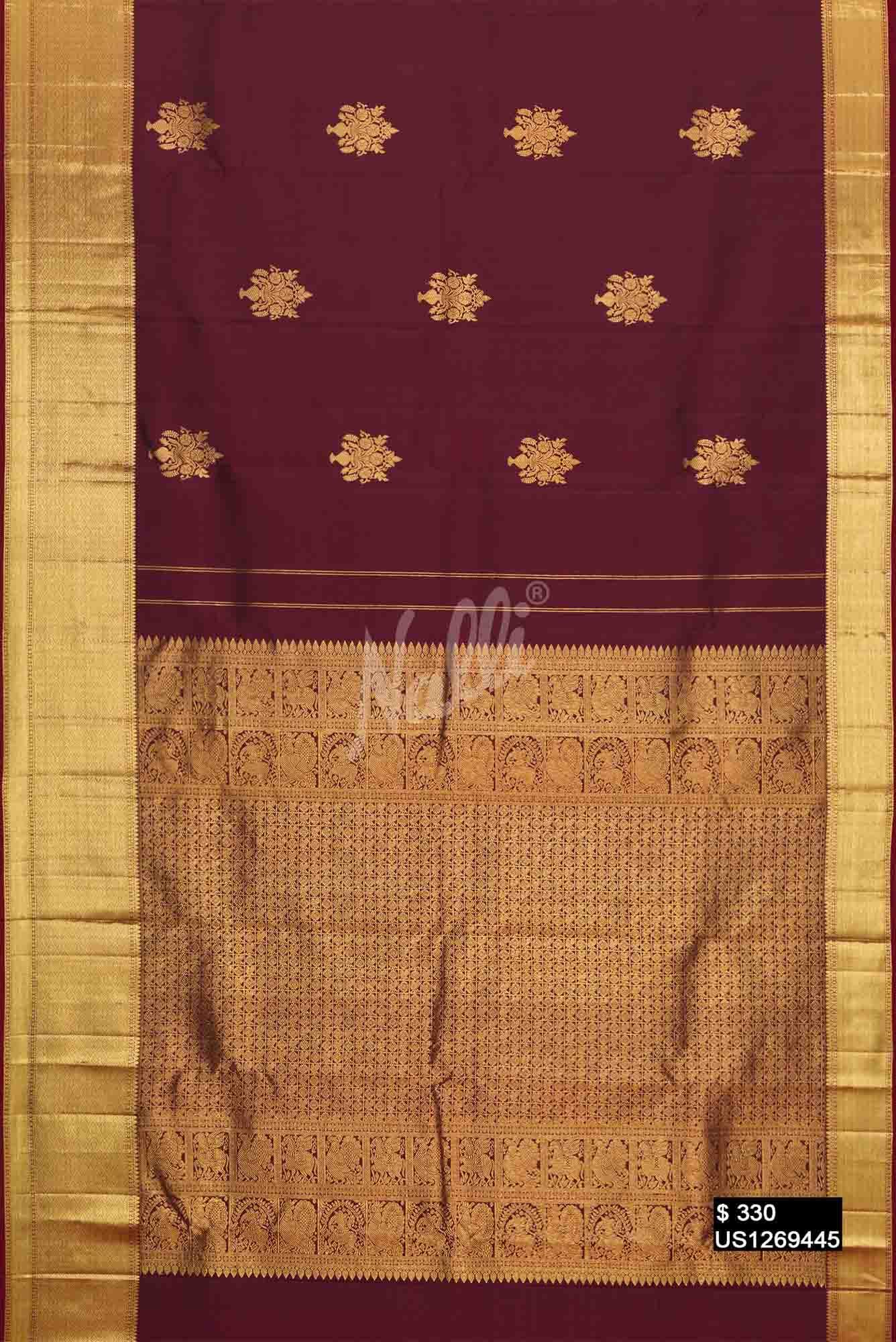 Maroon Kanchipuram Silk Saree