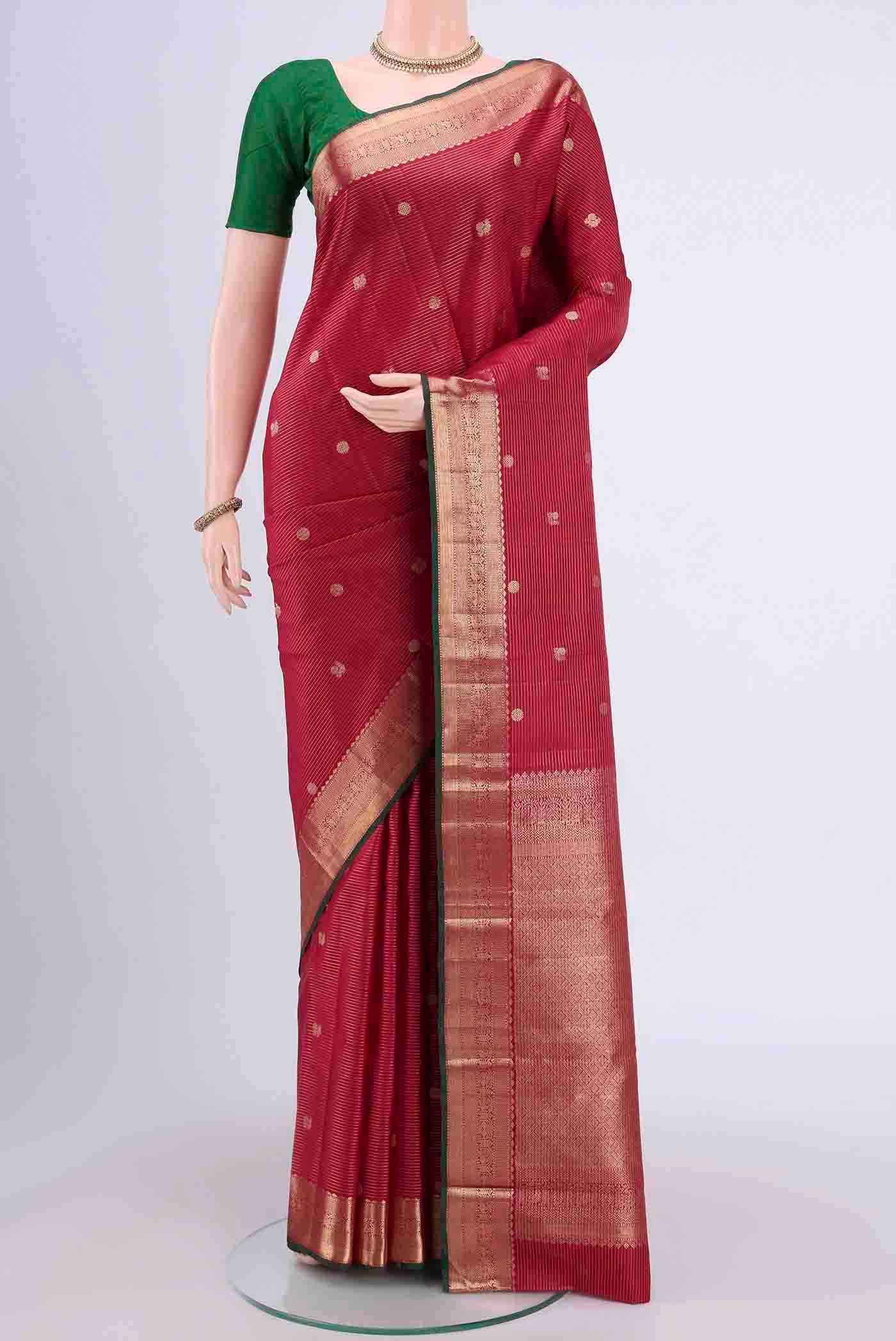 Maroon Kanjivaram Saree