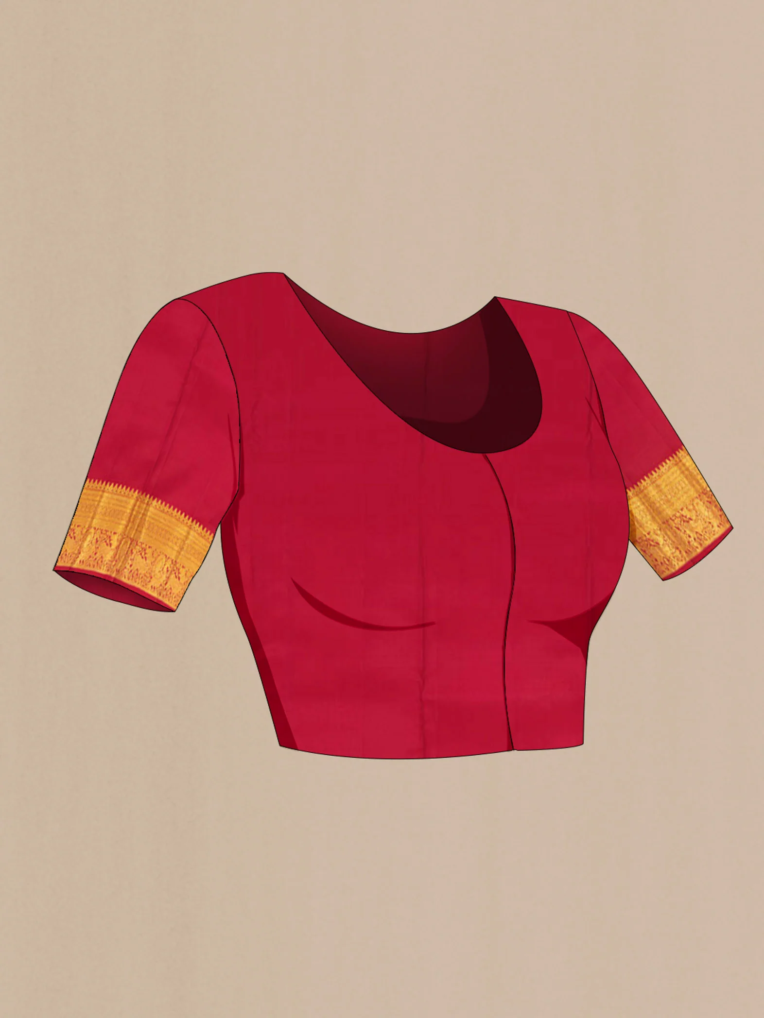 Maroon Kanjivaram Silk Saree - Image 4