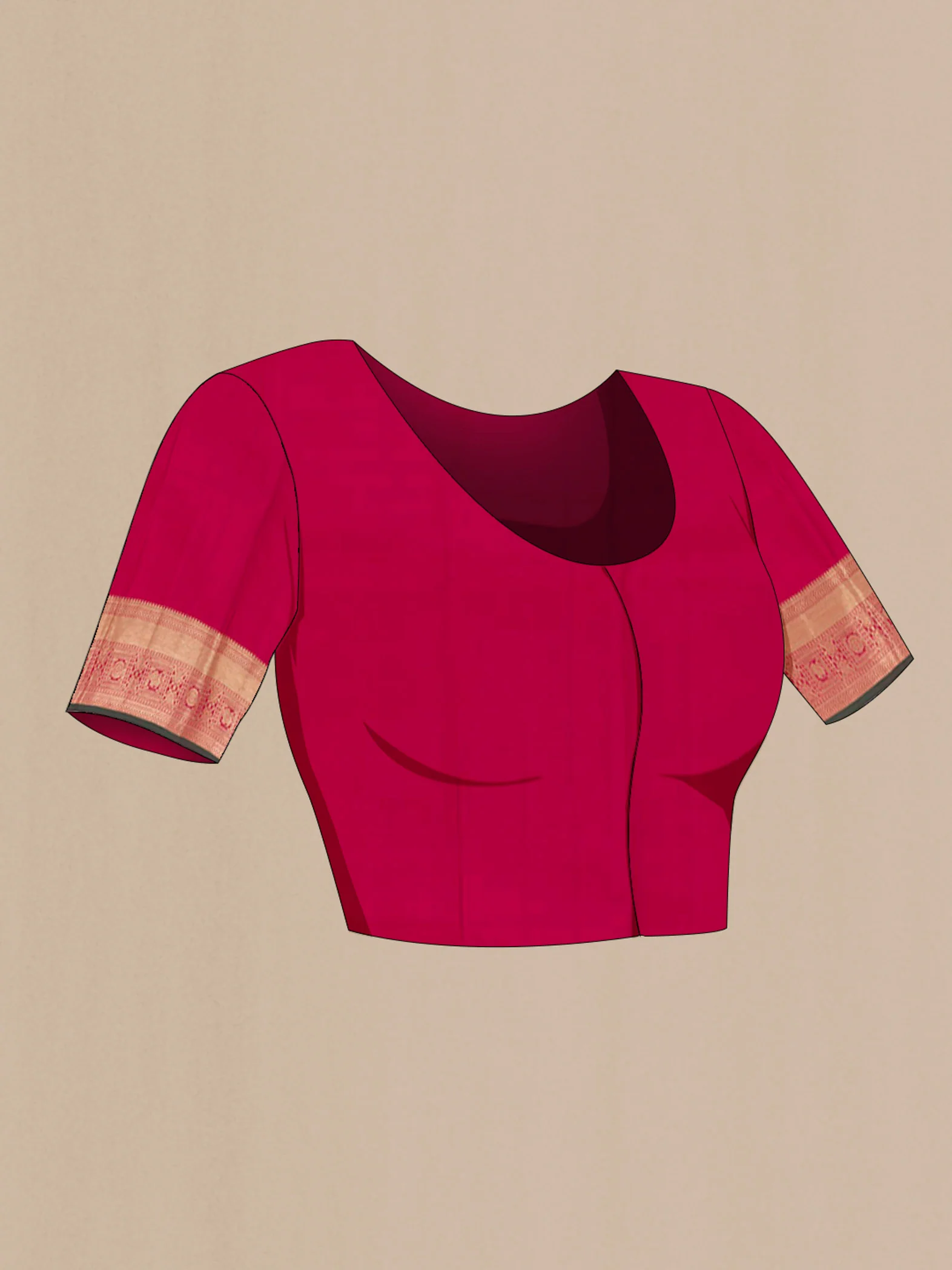 Maroon Kanjivaram Silk Saree - Image 2