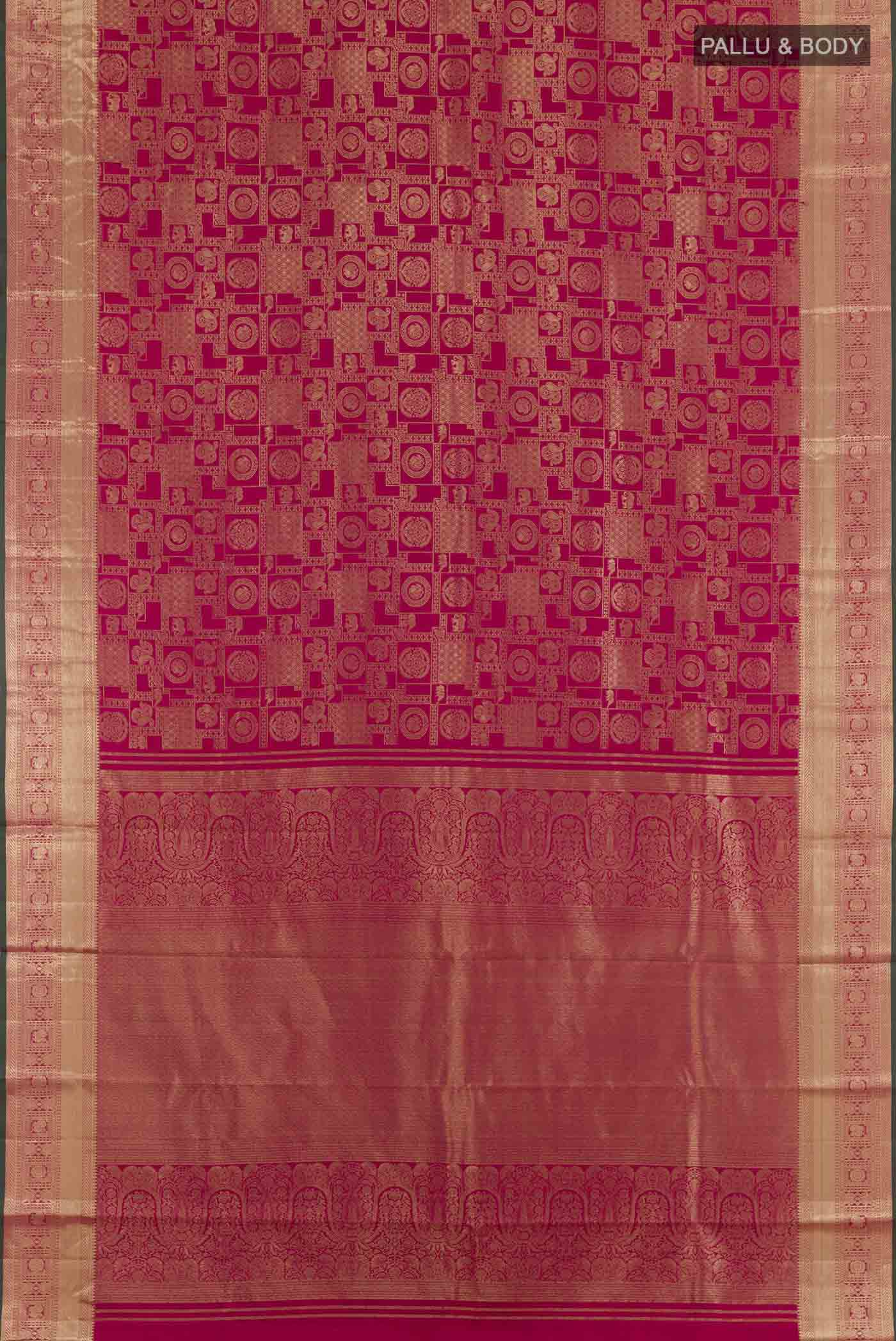 Maroon Kanjivaram Silk Saree - Image 3