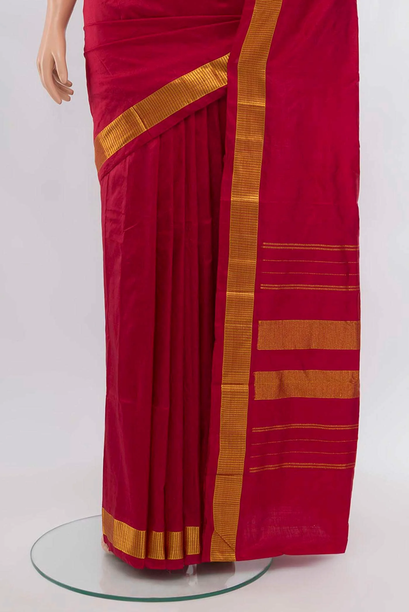 Maroon Kanjivaram Silk Saree - Image 3