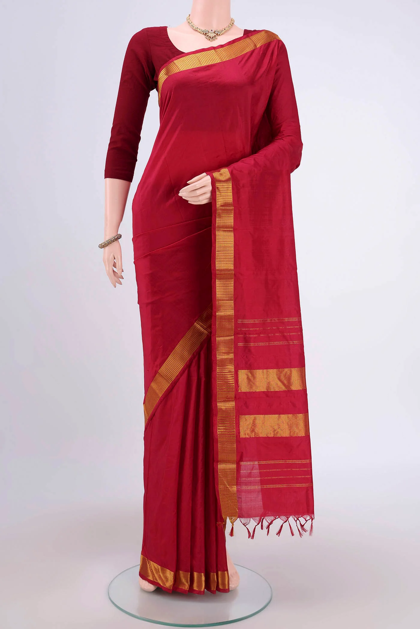 Maroon Kanjivaram Silk Saree