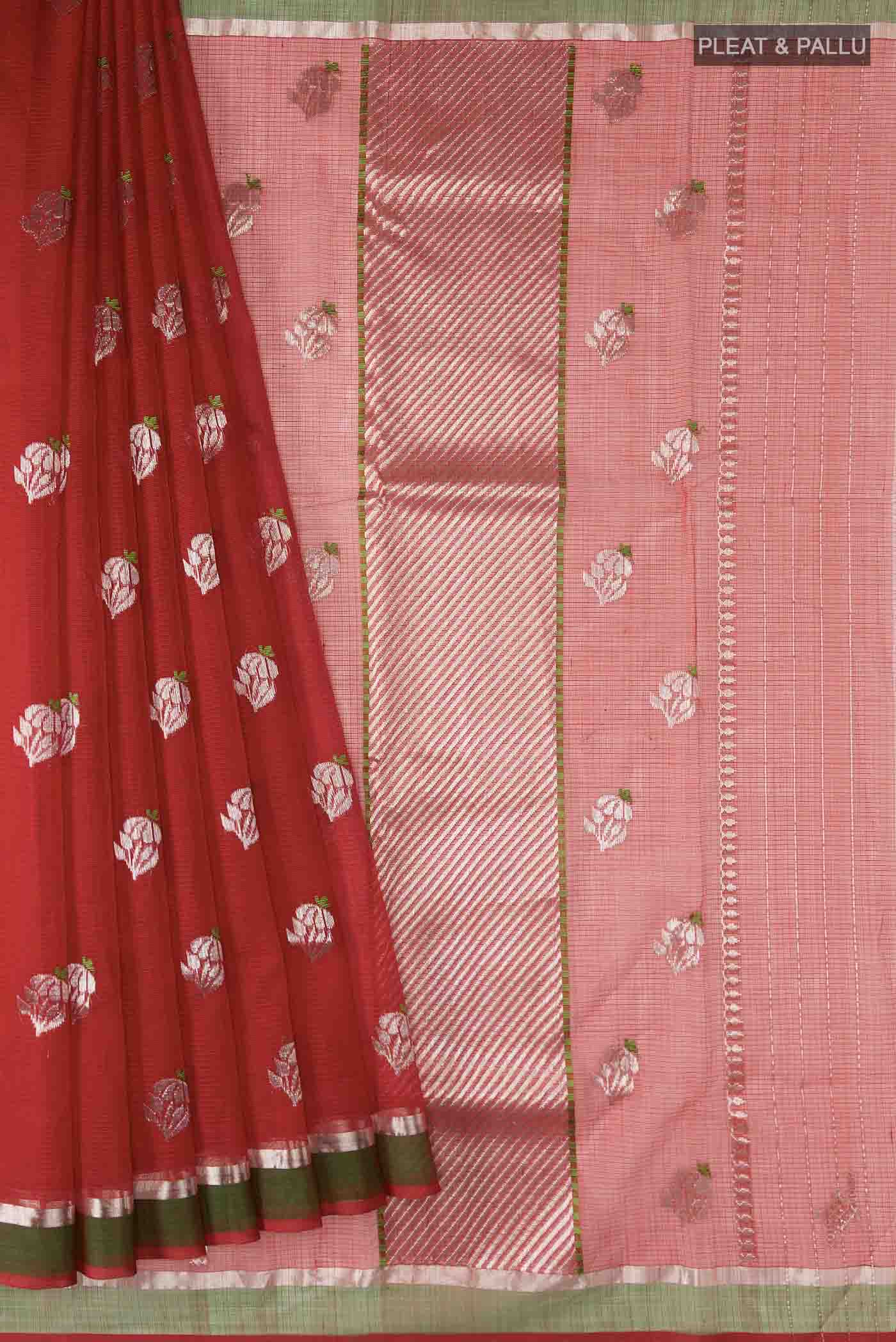 Maroon Kota Silk Saree - Image 4