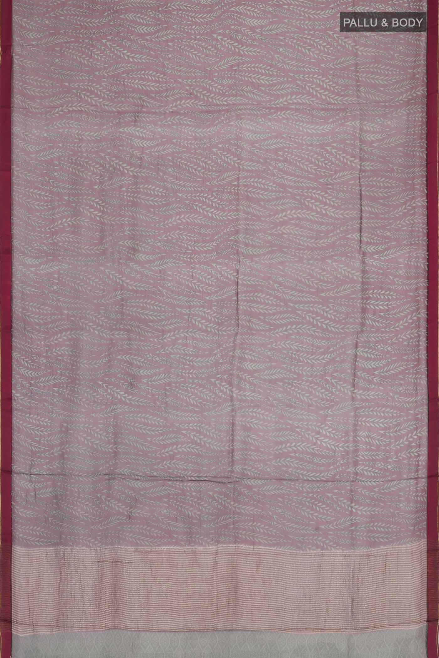 Maroon Mysore Chiffon Saree - Image 5