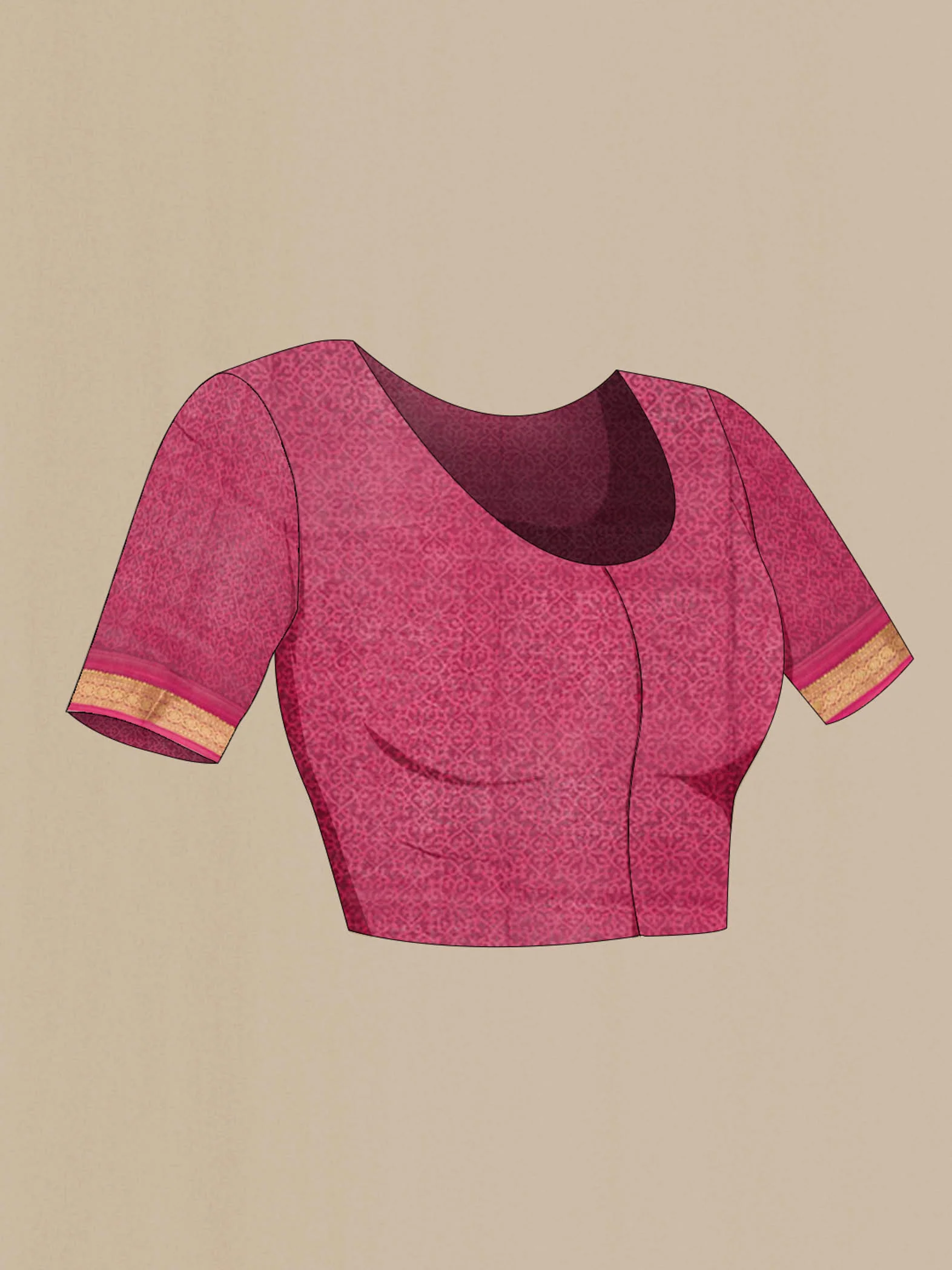 Maroon Mysore Crepe Saree - Image 4