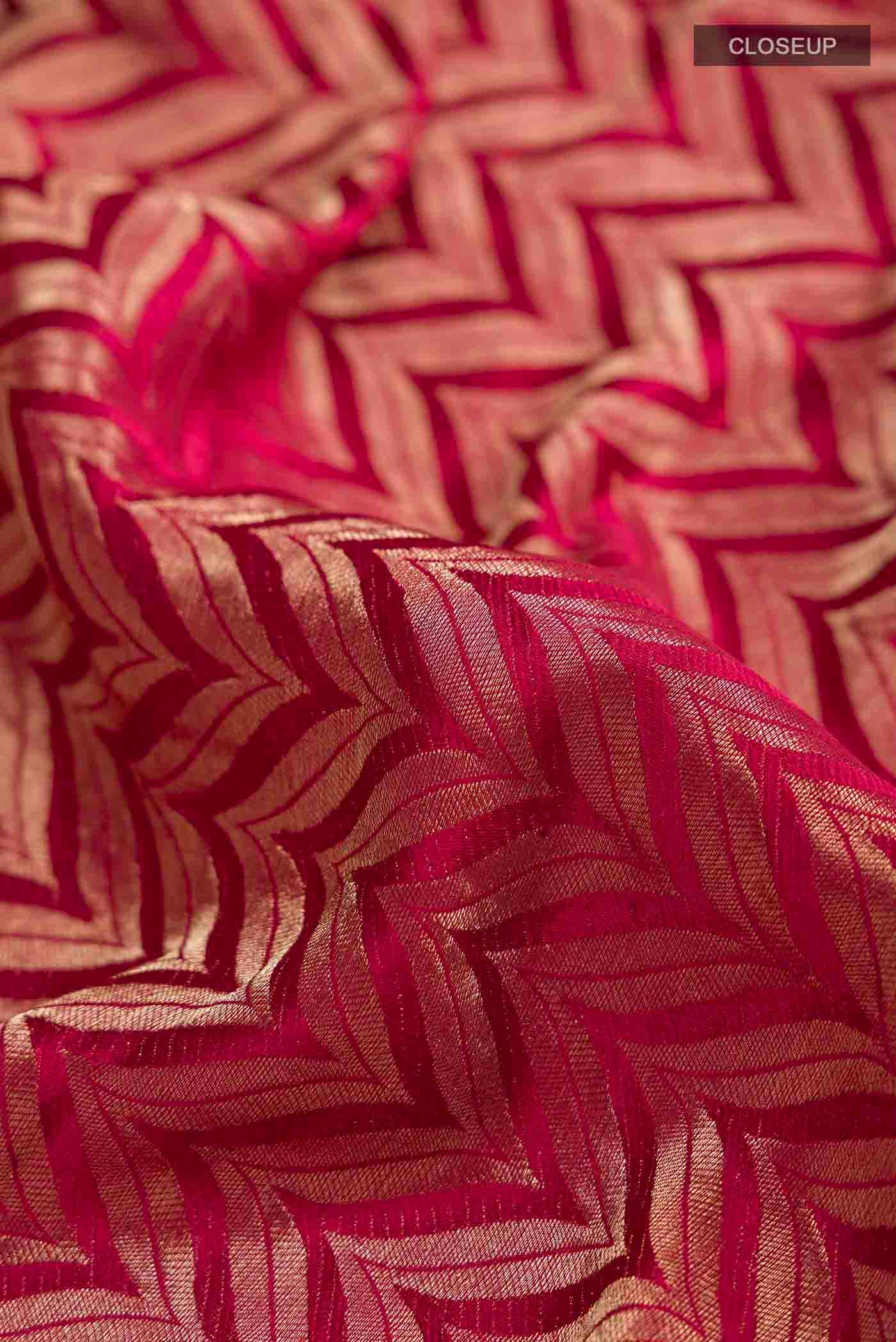 Maroon Mysore Crepe Saree - Image 2