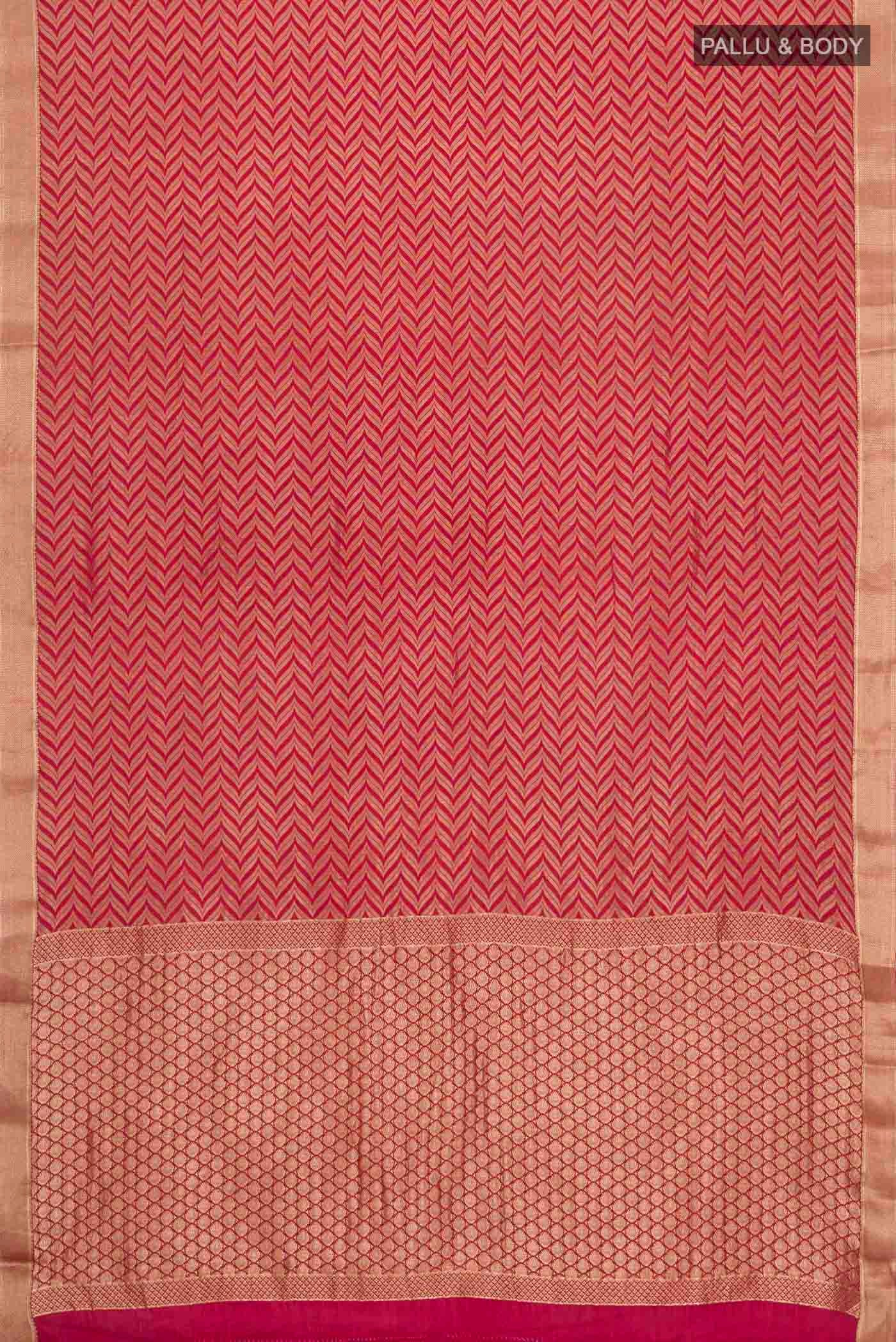 Maroon Mysore Crepe Saree - Image 5