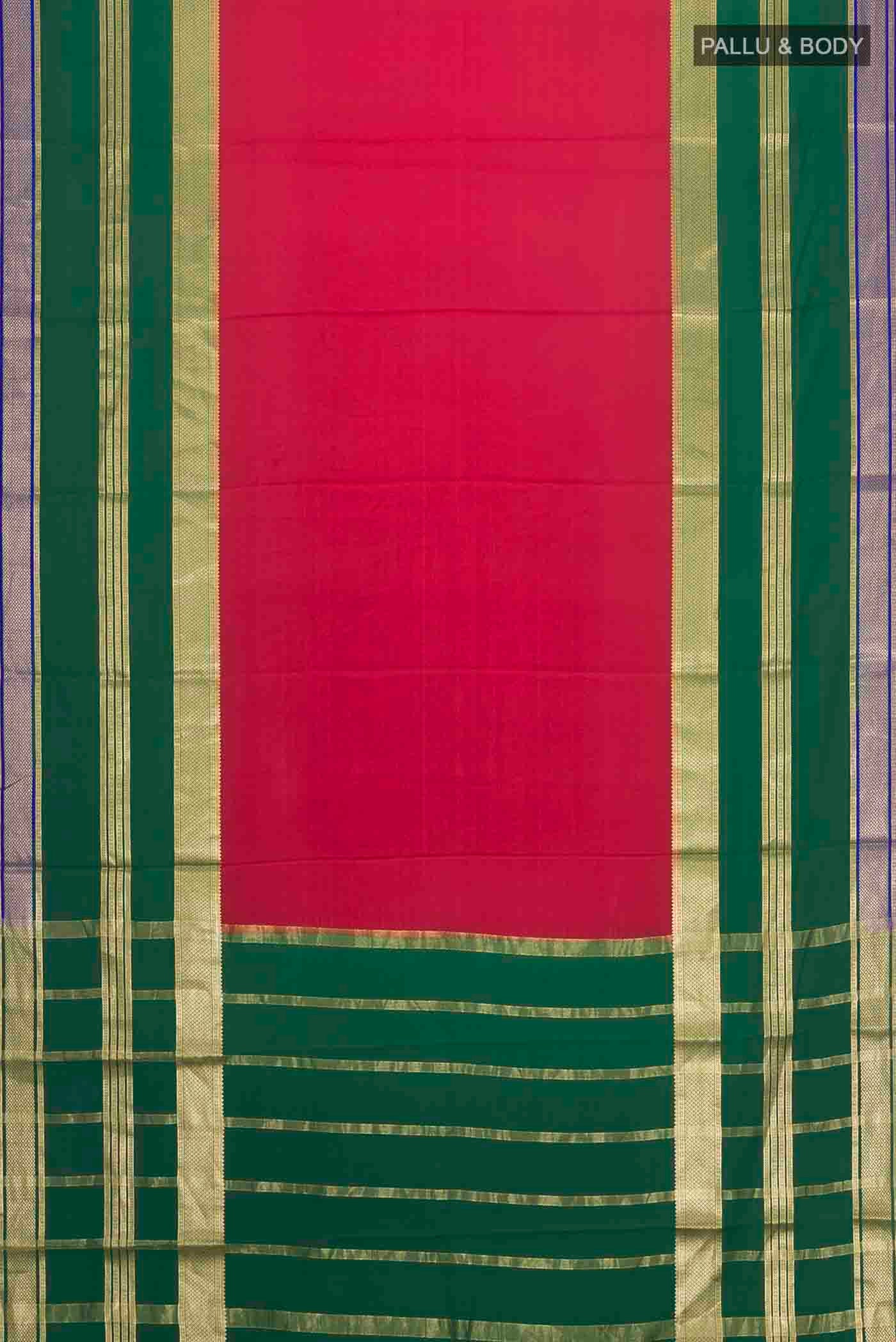 Maroon Mysore Crepe Saree - Image 5