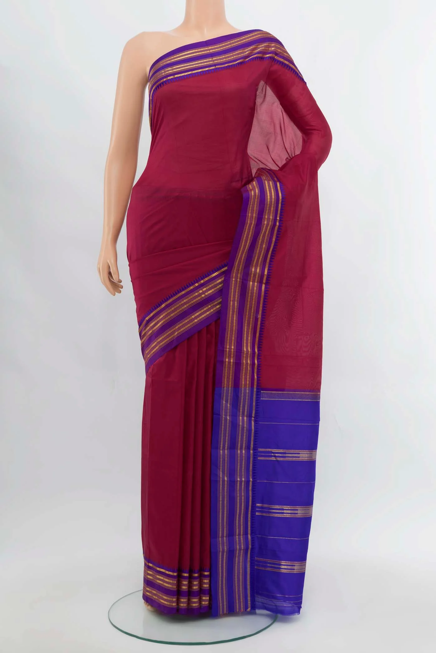 Maroon Narayanpet Silk Saree