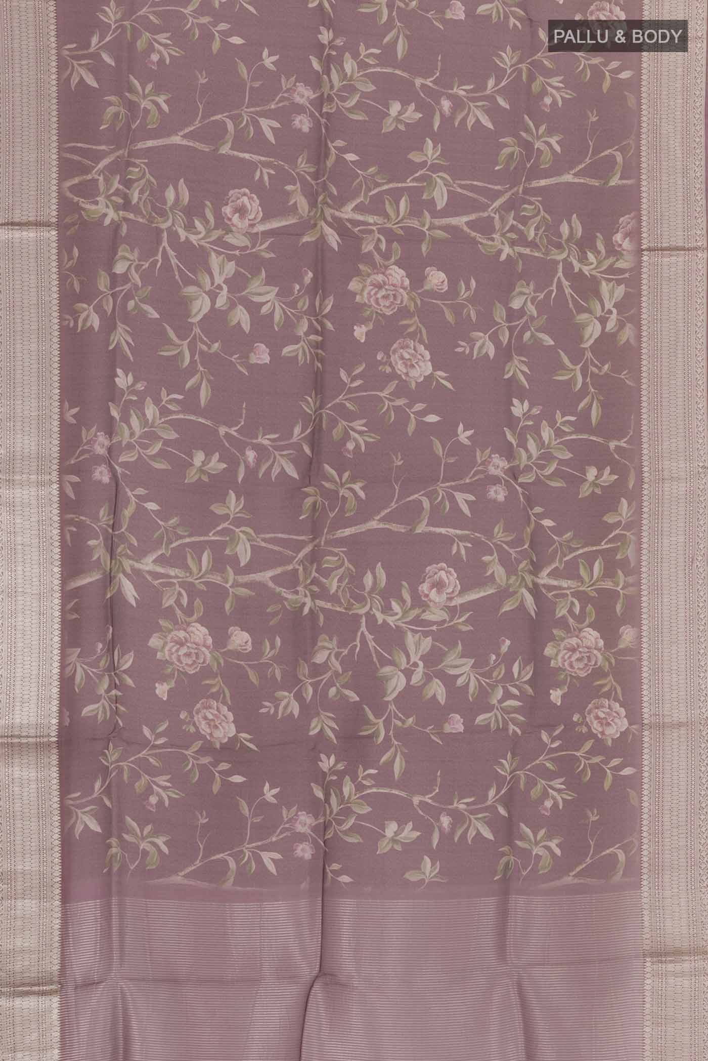 Maroon Organza Silk Saree - Image 4