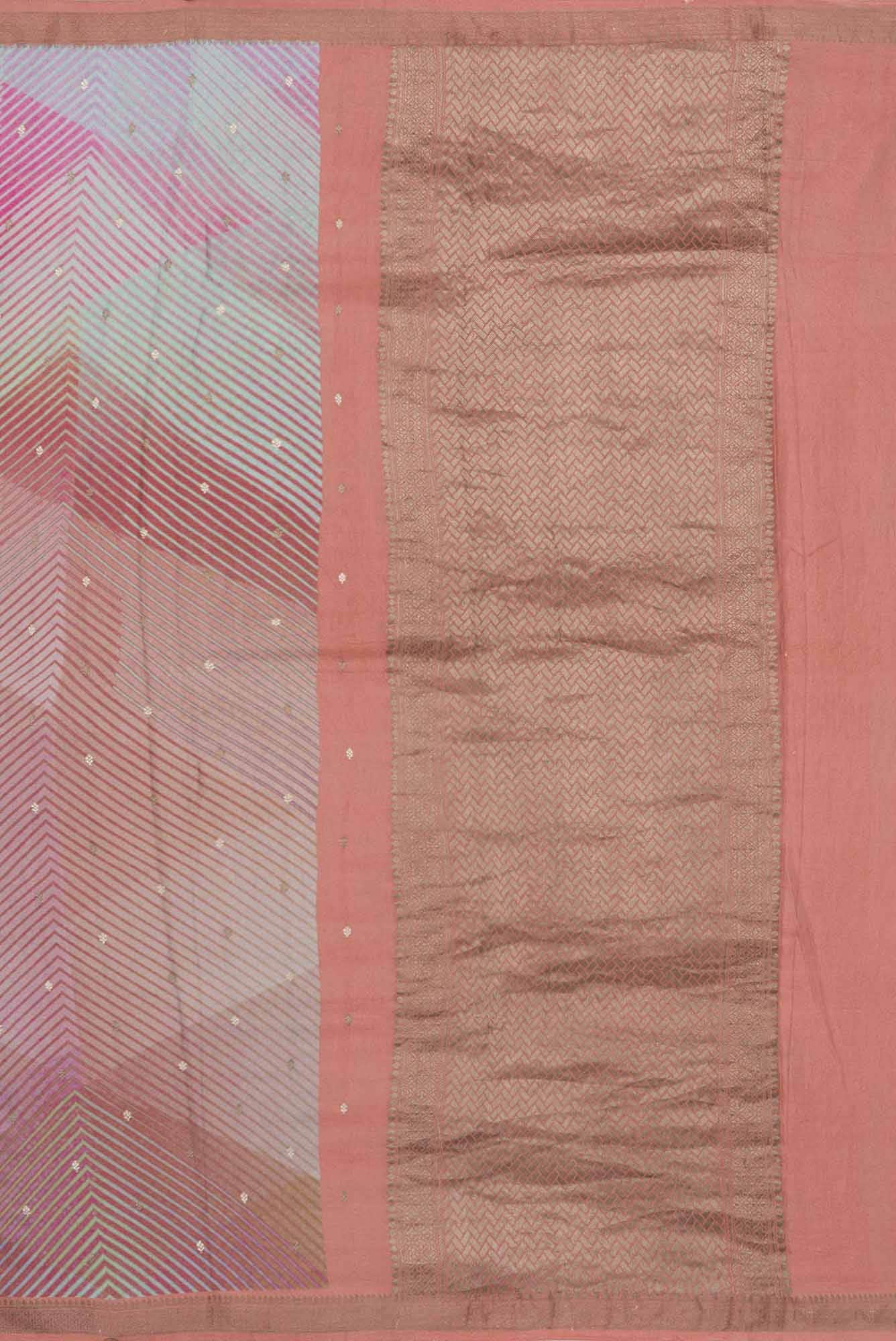 Maroon Pink and Blue Dual Tone Mysore Crepe Sareenf2767169 - Image 5