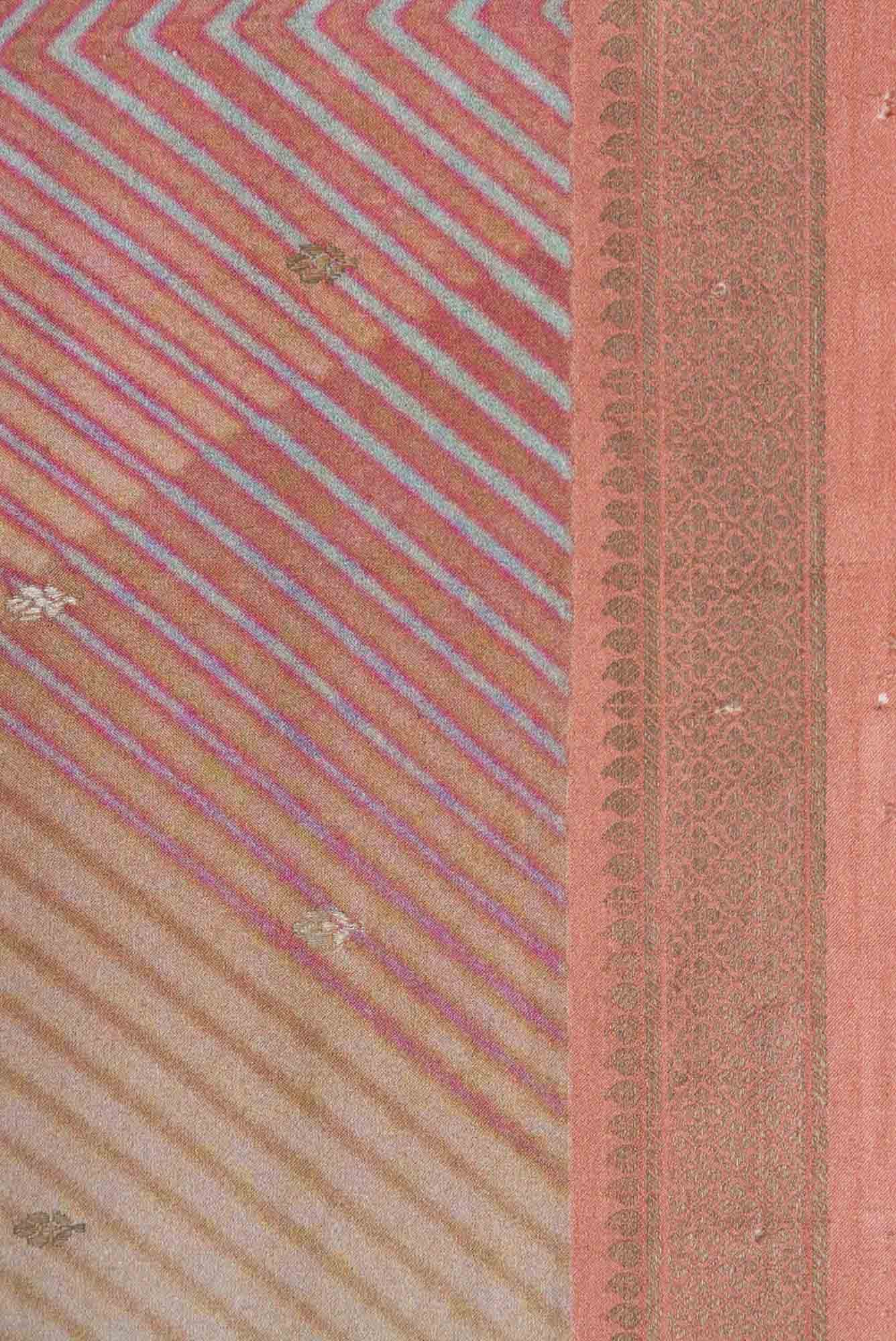 Maroon Pink and Blue Dual Tone Mysore Crepe Sareenf2767169 - Image 6
