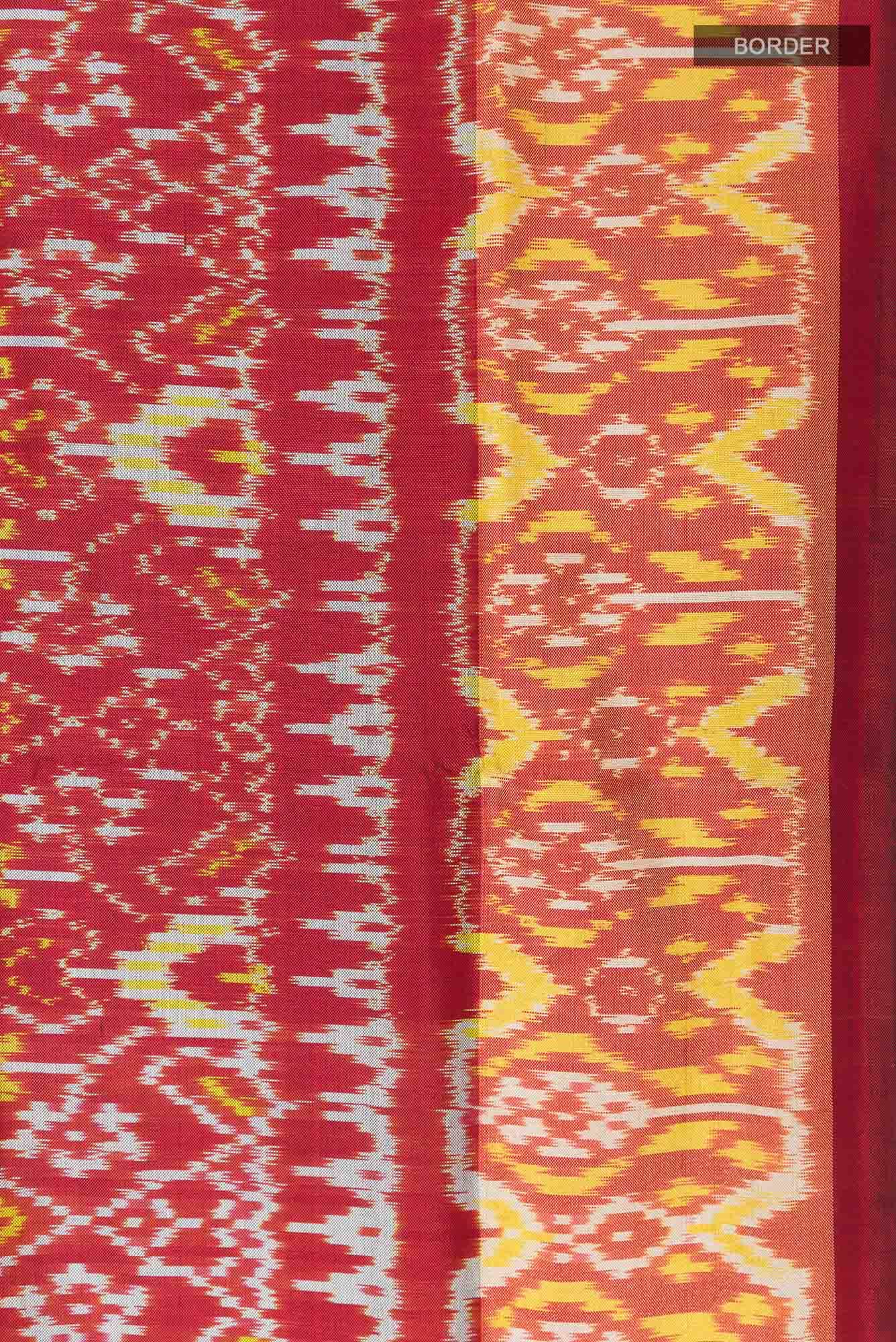Maroon Pochampally Saree - Image 5