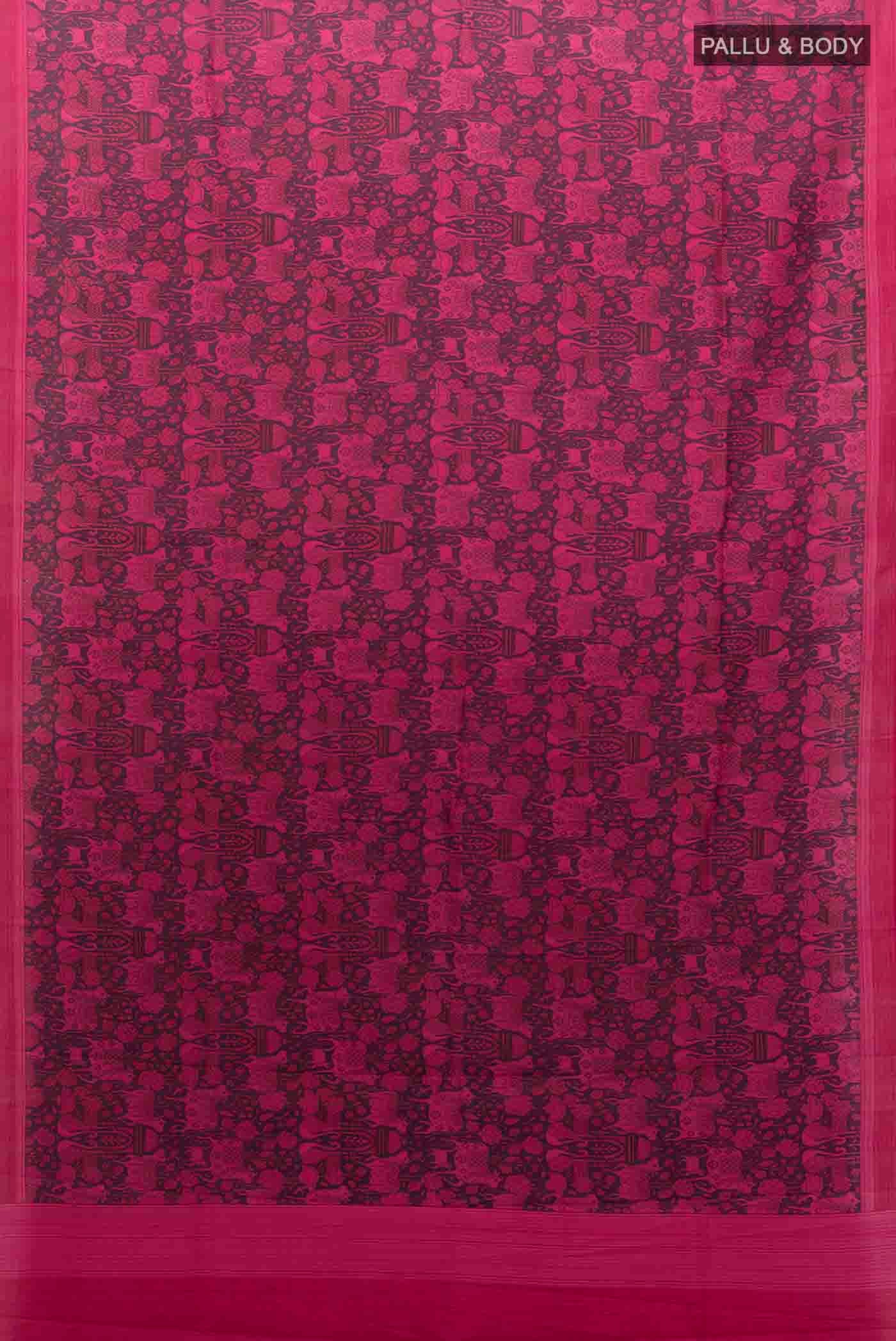 Maroon Printed Silk Saree - Image 5