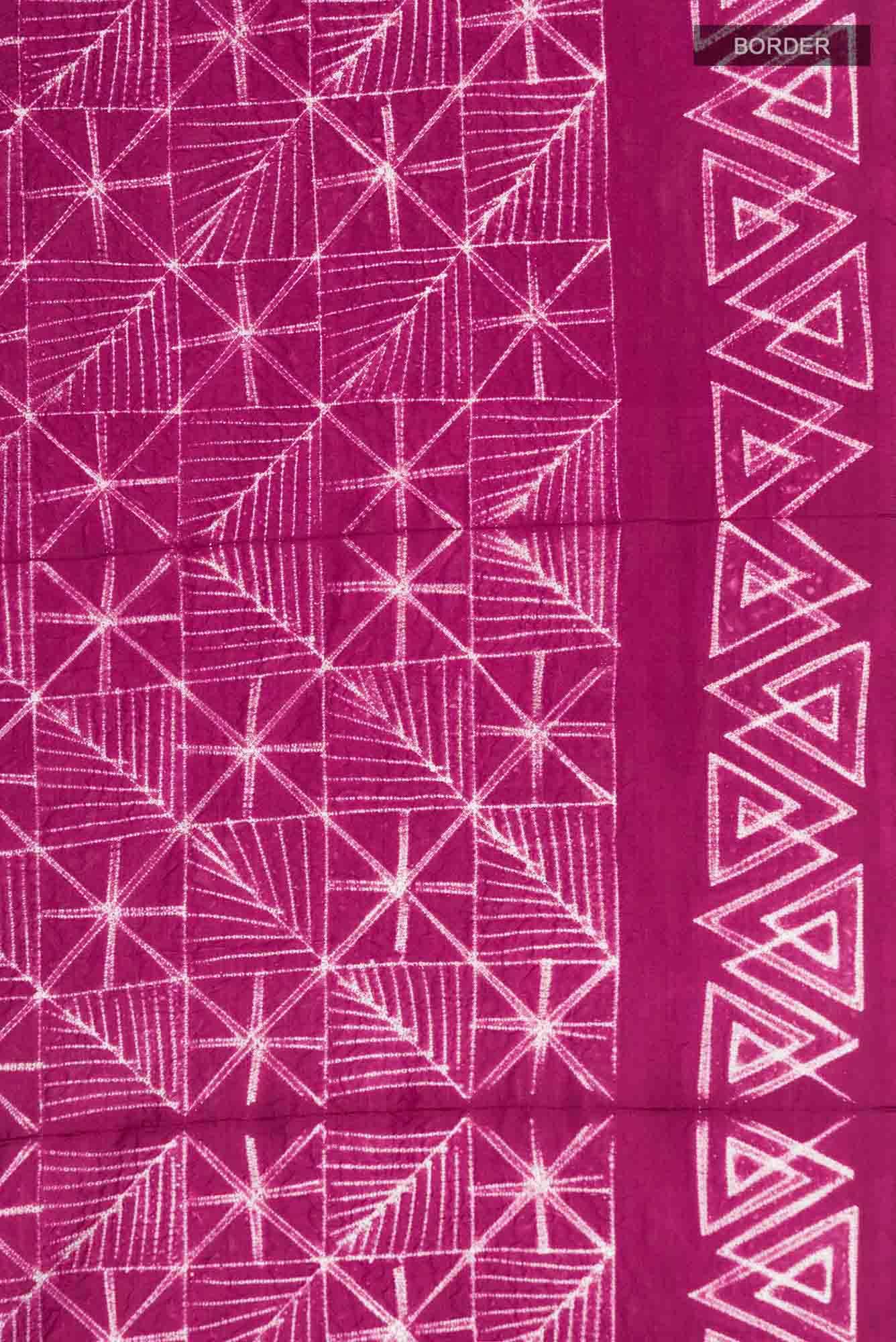 Maroon Printed Silk Saree - Image 4