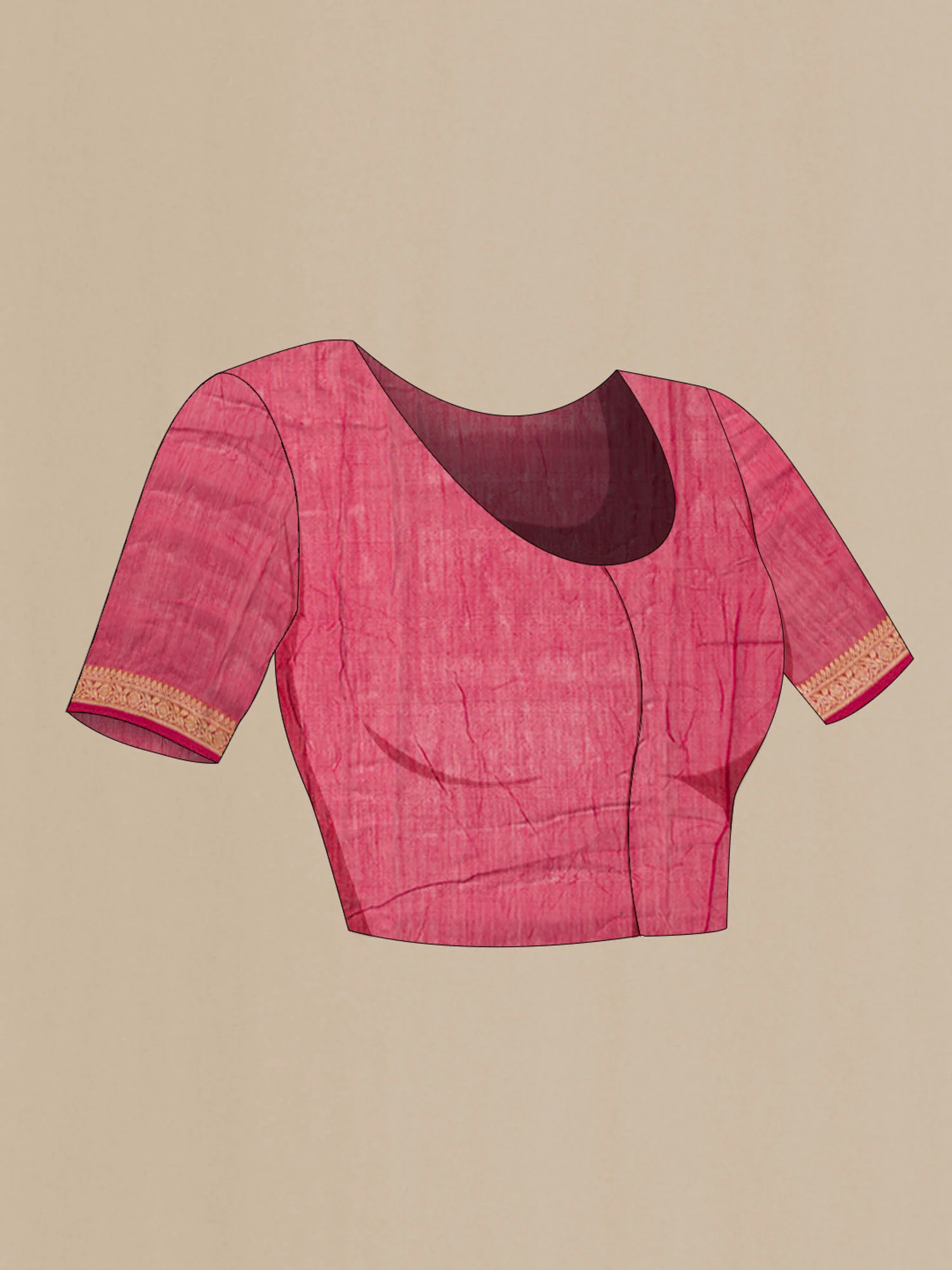 Maroon Silk Cotton Saree - Image 4