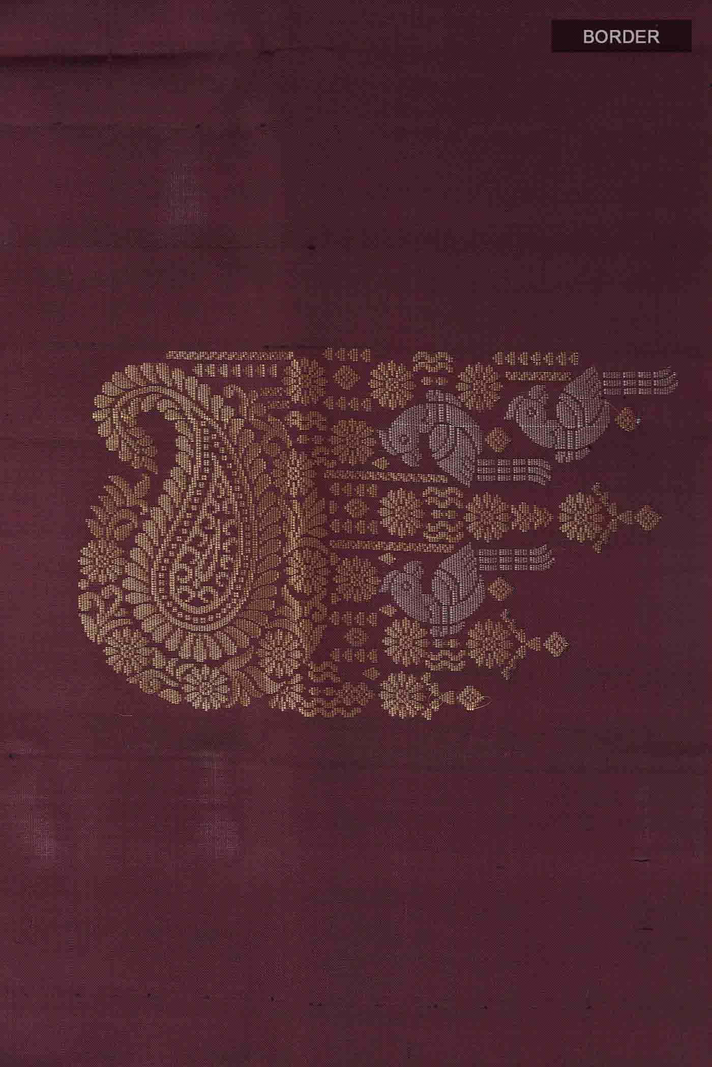 Burgundy Soft Silk Saree - Image 3