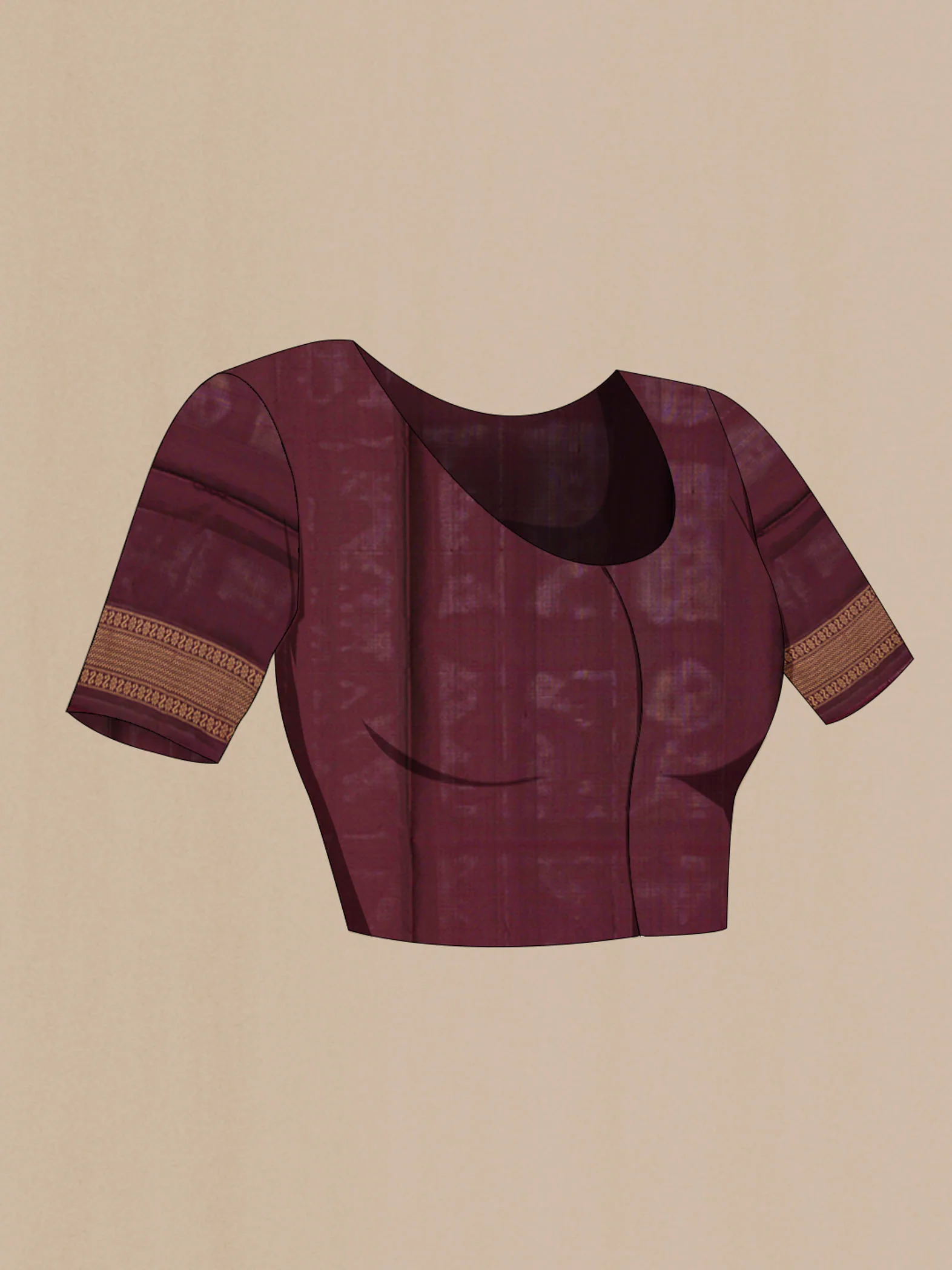 Burgundy Soft Silk Saree - Image 4