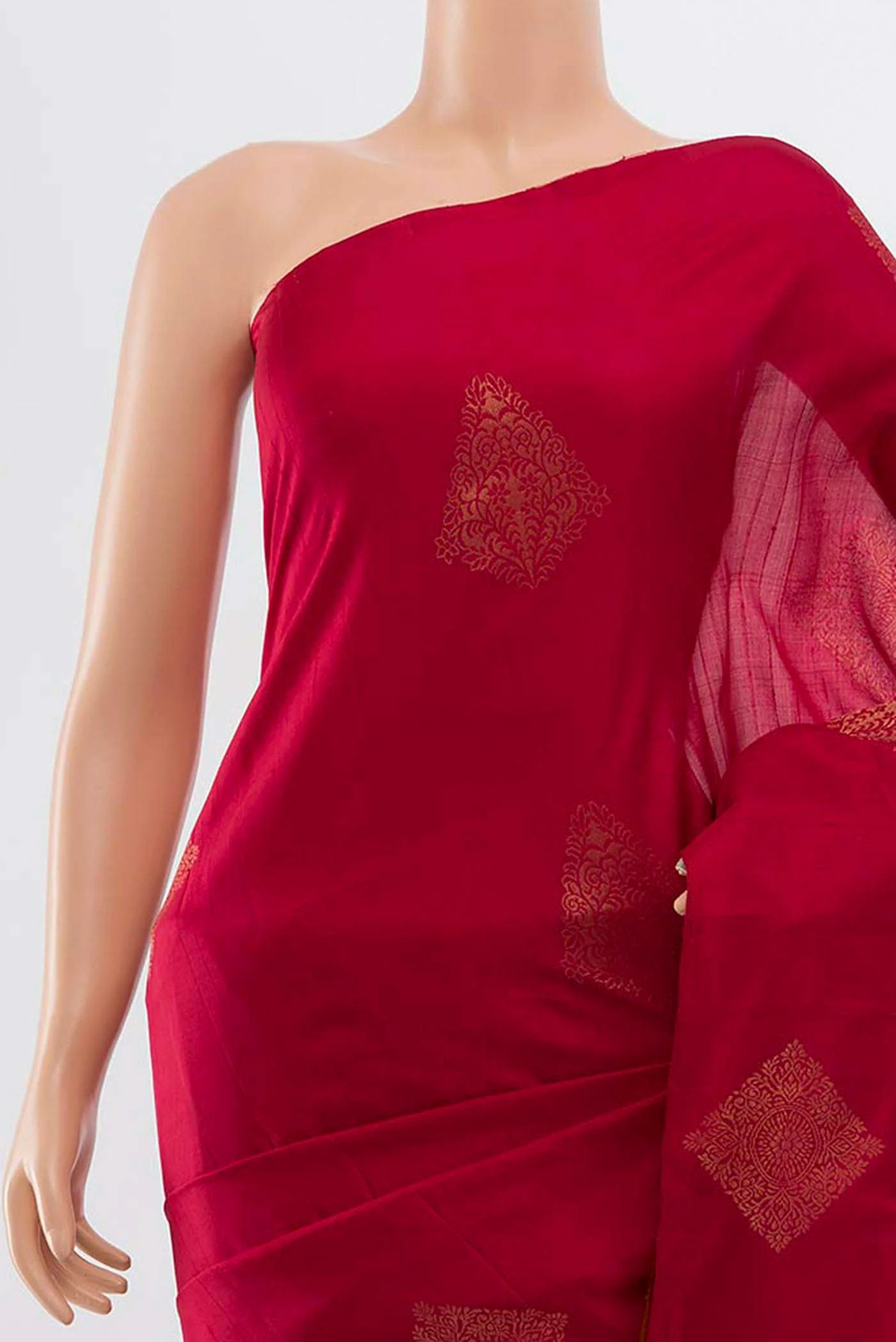 Maroon Soft Silk Saree - Image 2