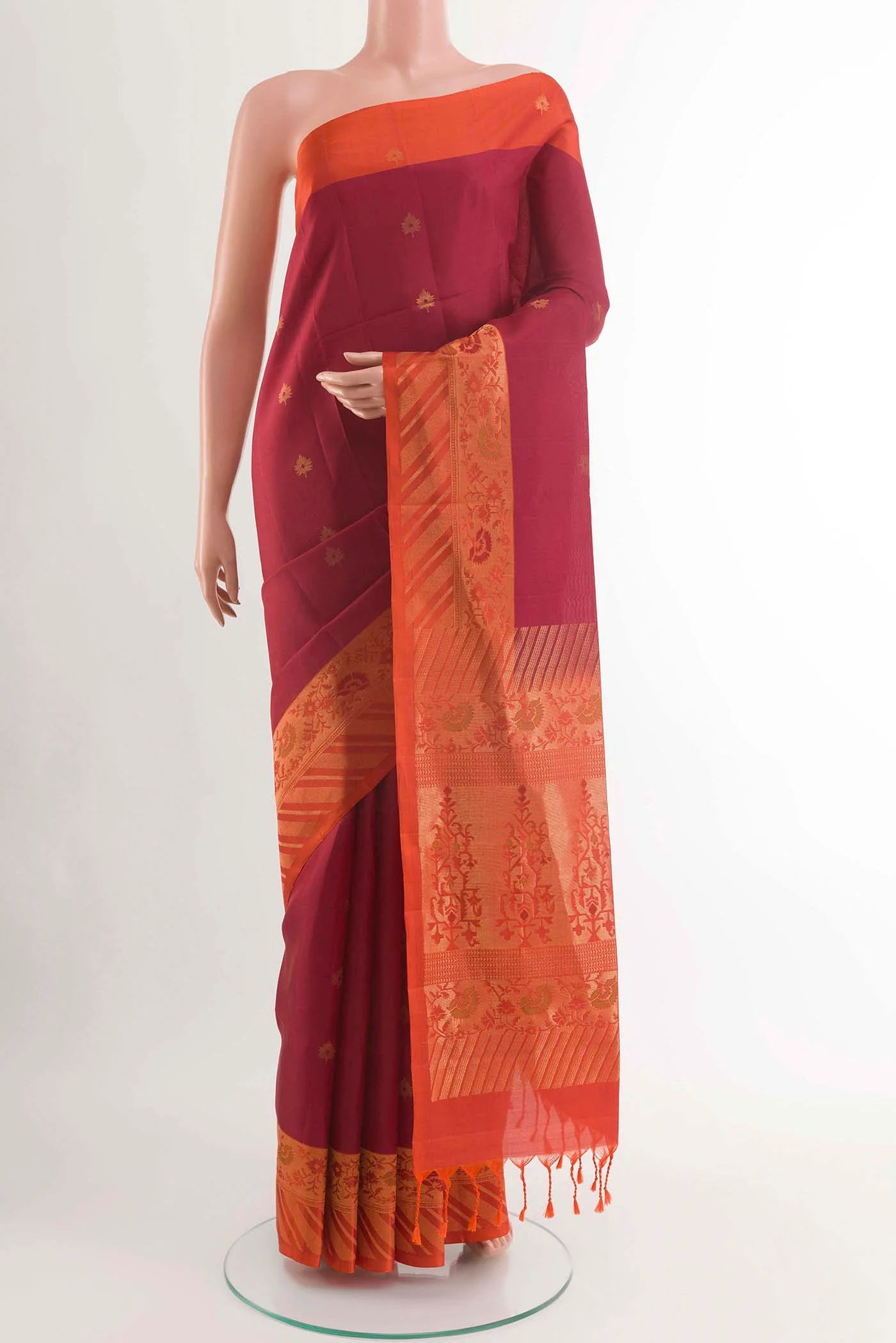 Maroon Soft Silk Saree