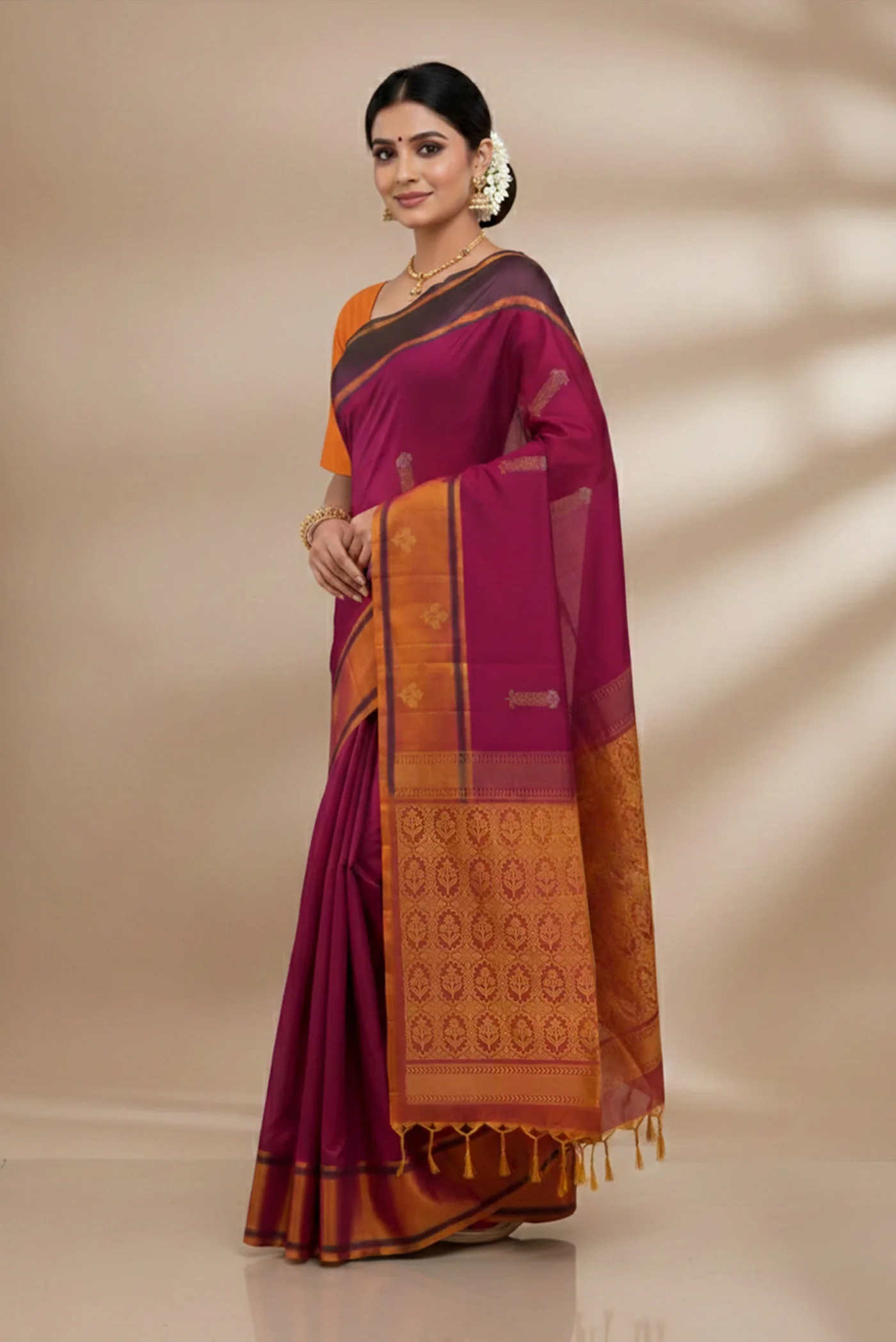 Magenta Soft Silk Saree