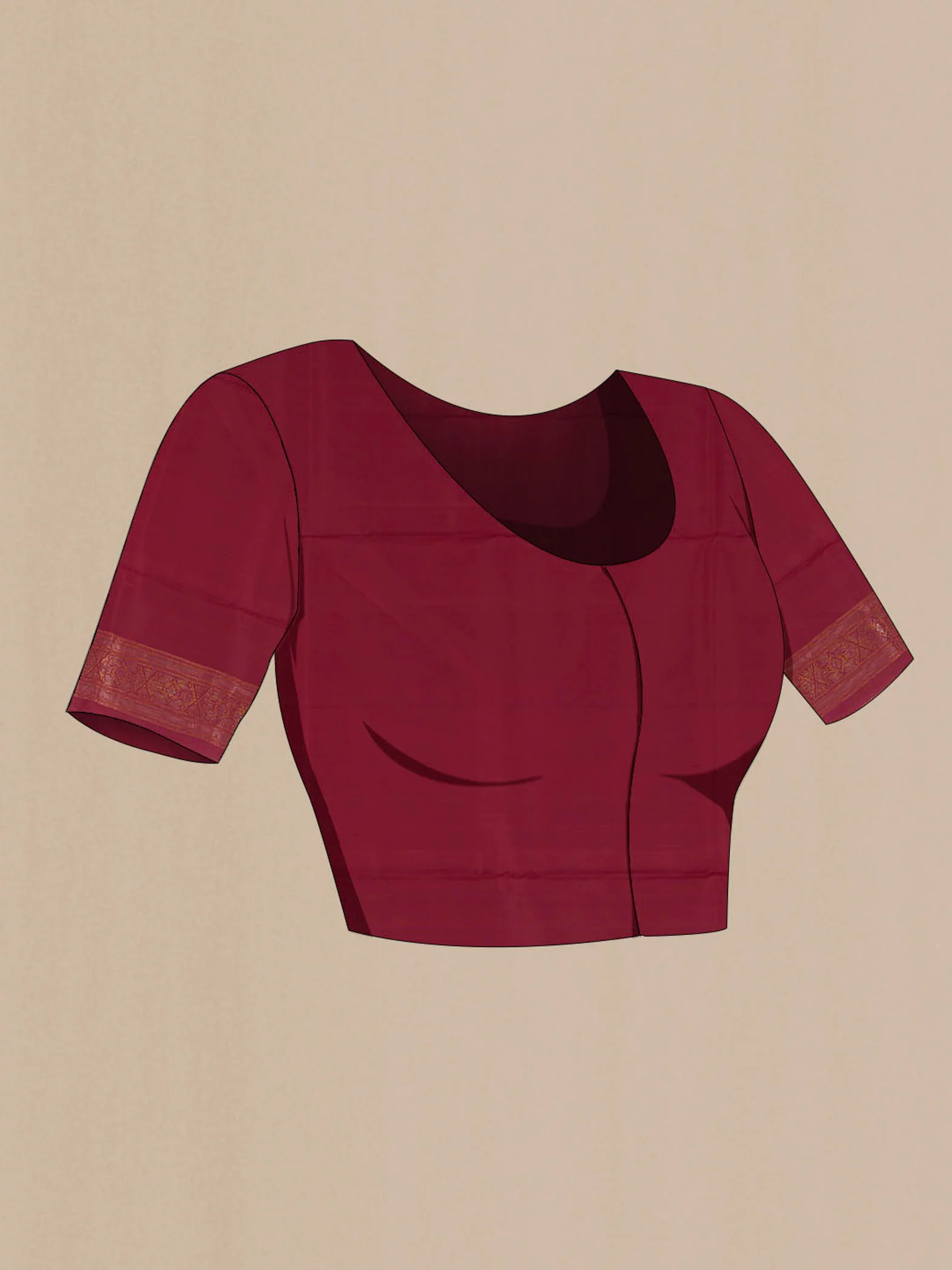 Maroon Soft Silk Saree - Image 4