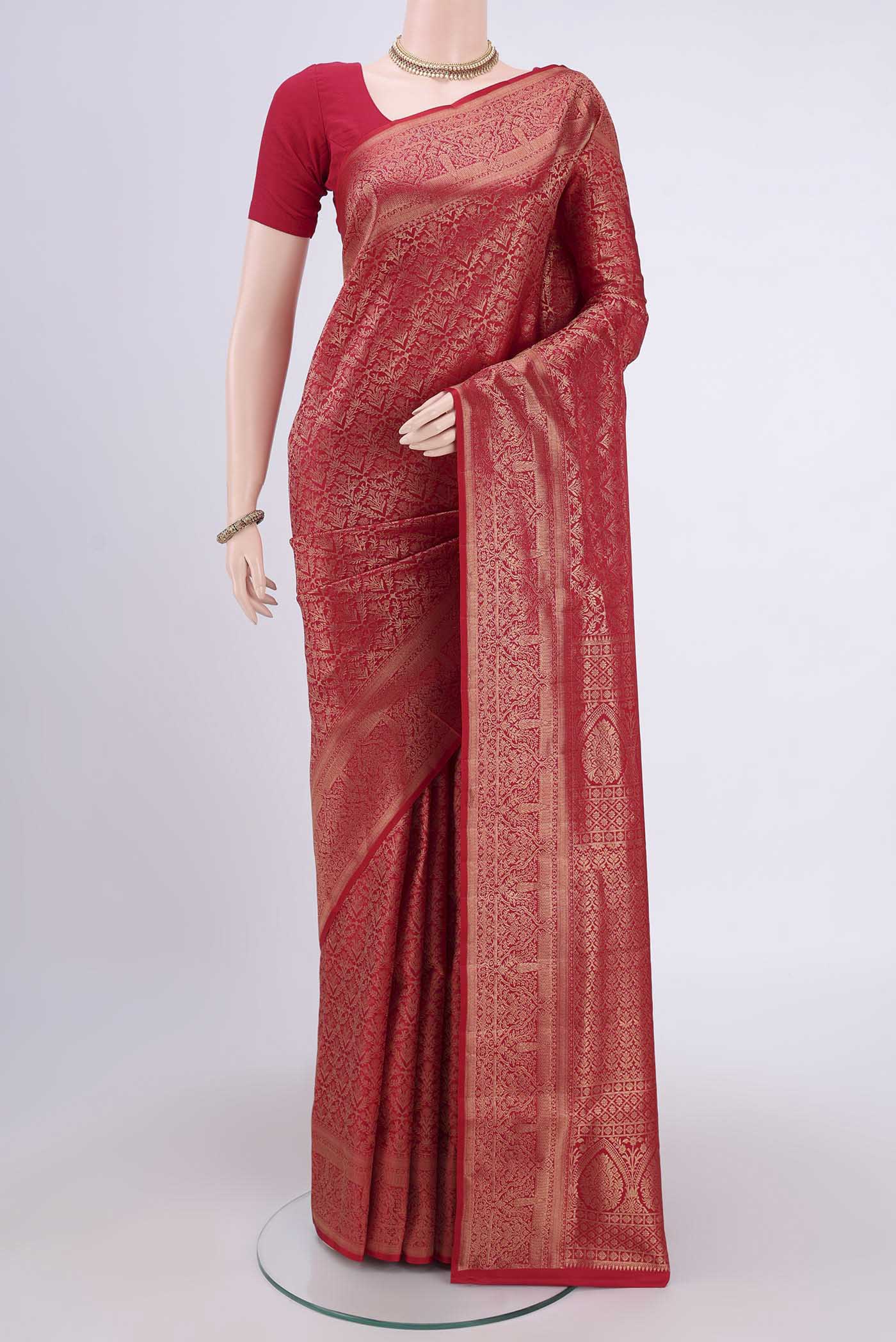 Imperial Red Soft Silk Saree