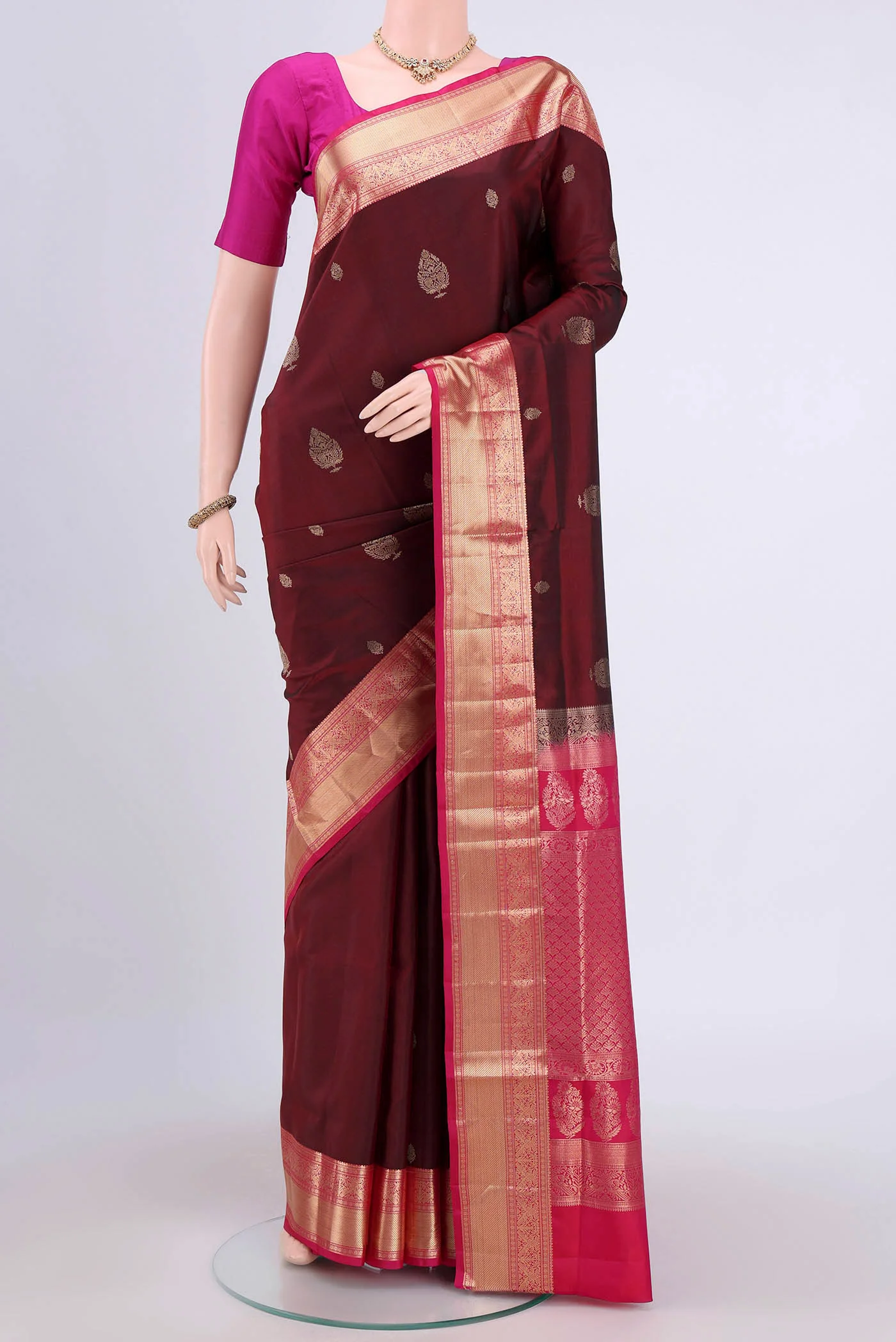 Maroon Soft Silk Saree